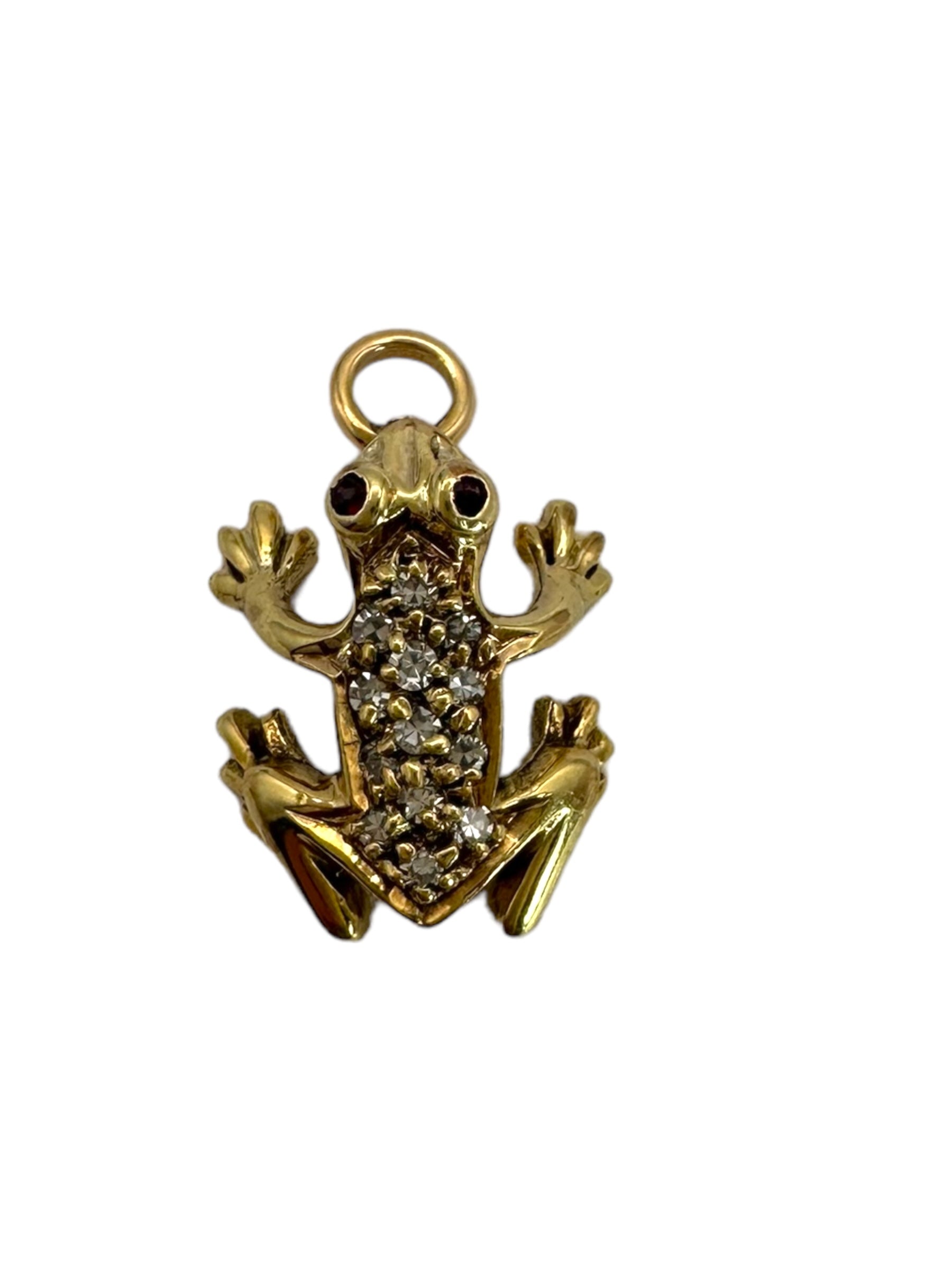 14k Frog Diamond Charm