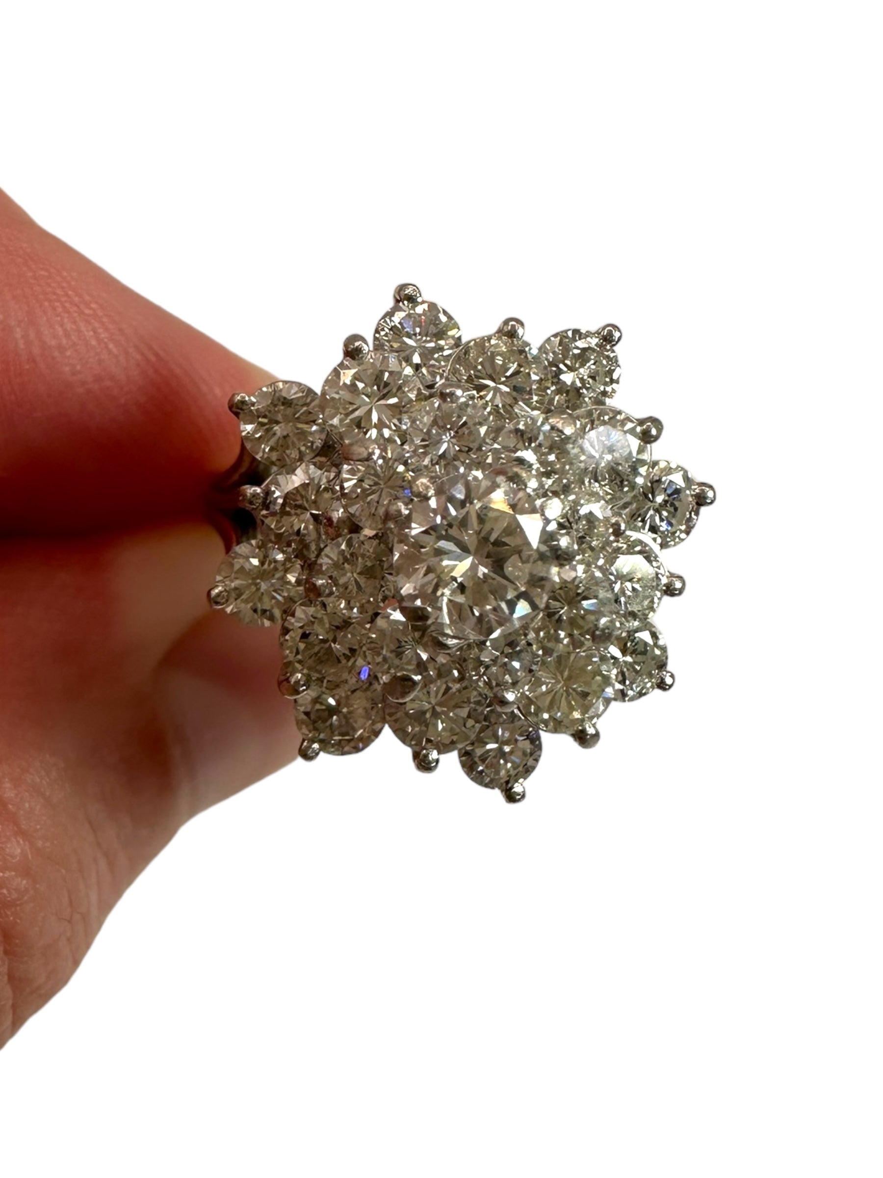 Platinum Diamond Cluster Ring