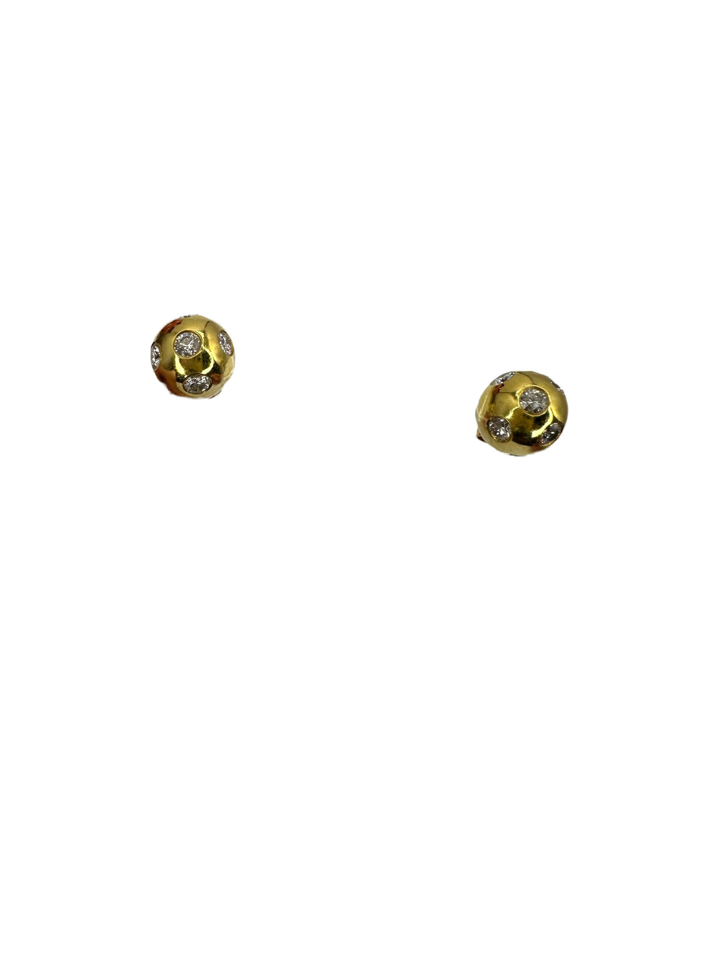 18k Diamond Ball Earrings