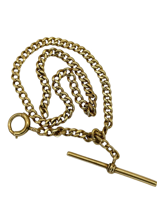 14k Curb T- Bar Watch Chain