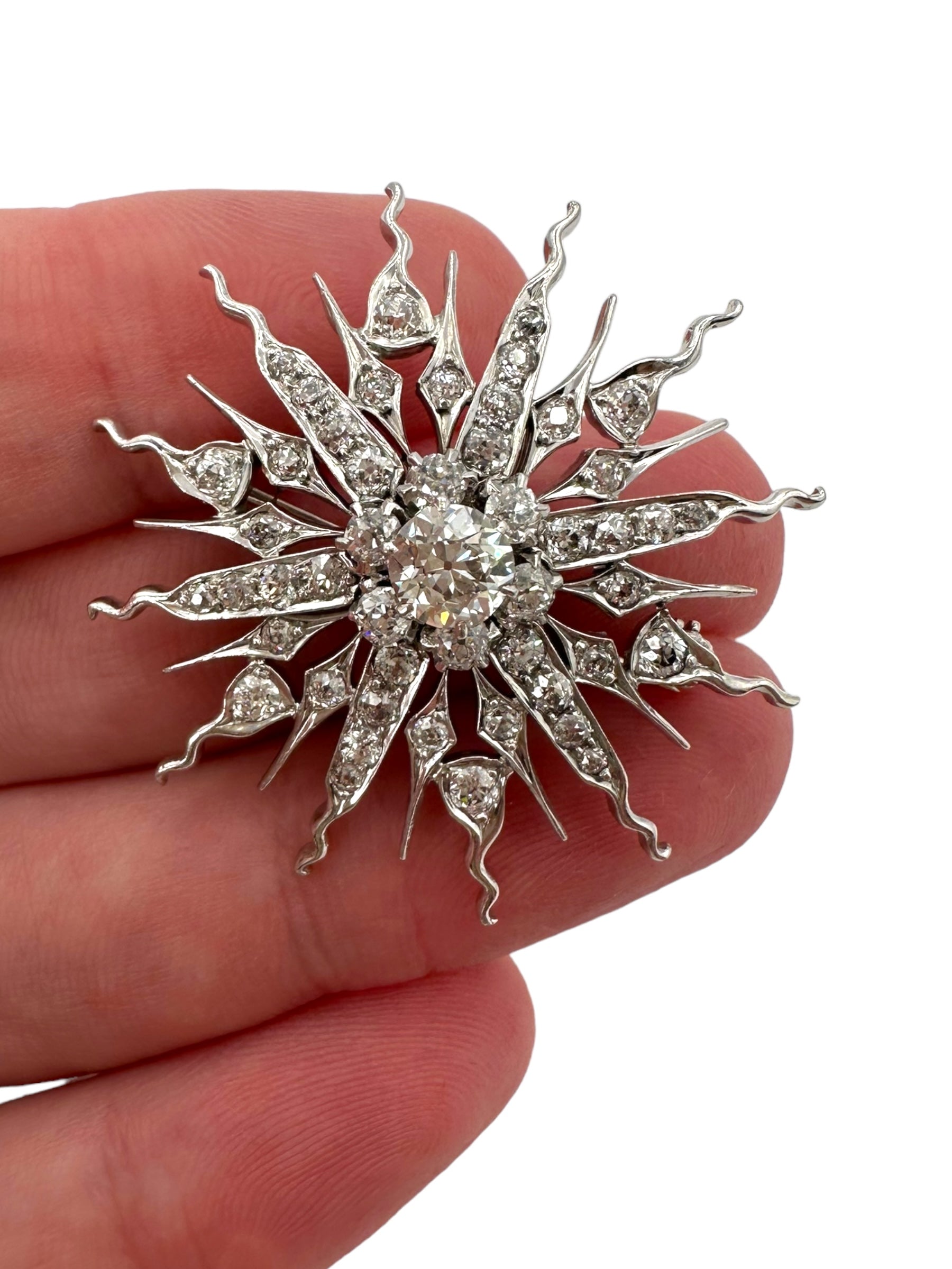 18k Diamond Star Pendant/ Brooch