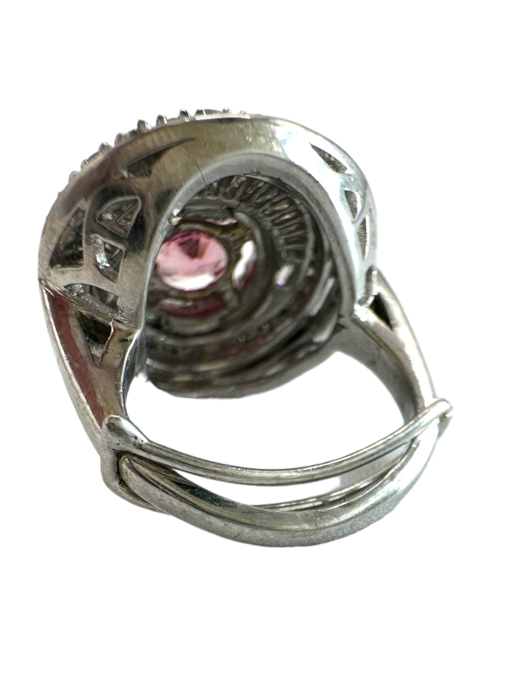 Platinum Sapphire Diamond Cocktail Ring