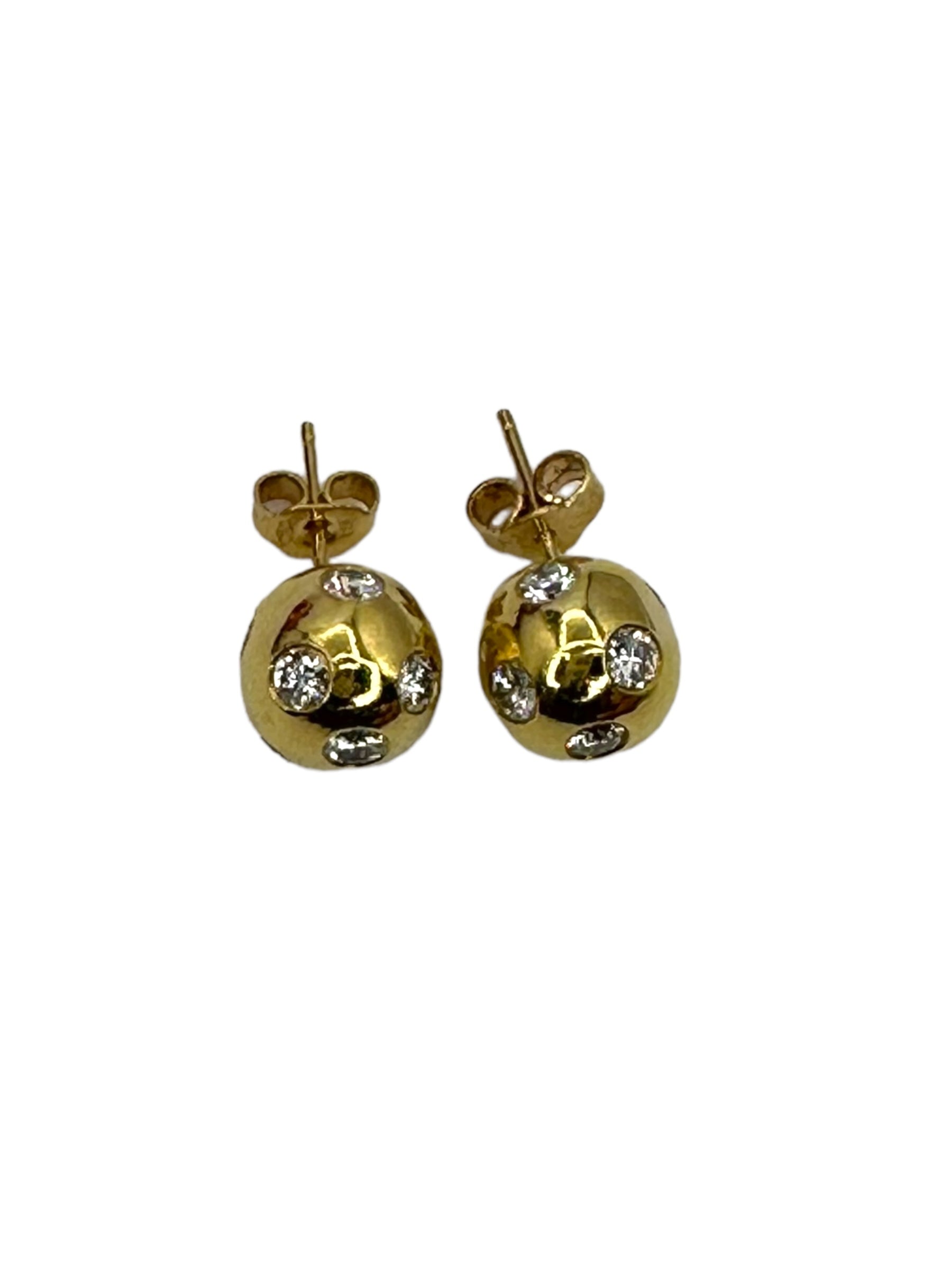 18k Diamond Ball Earrings