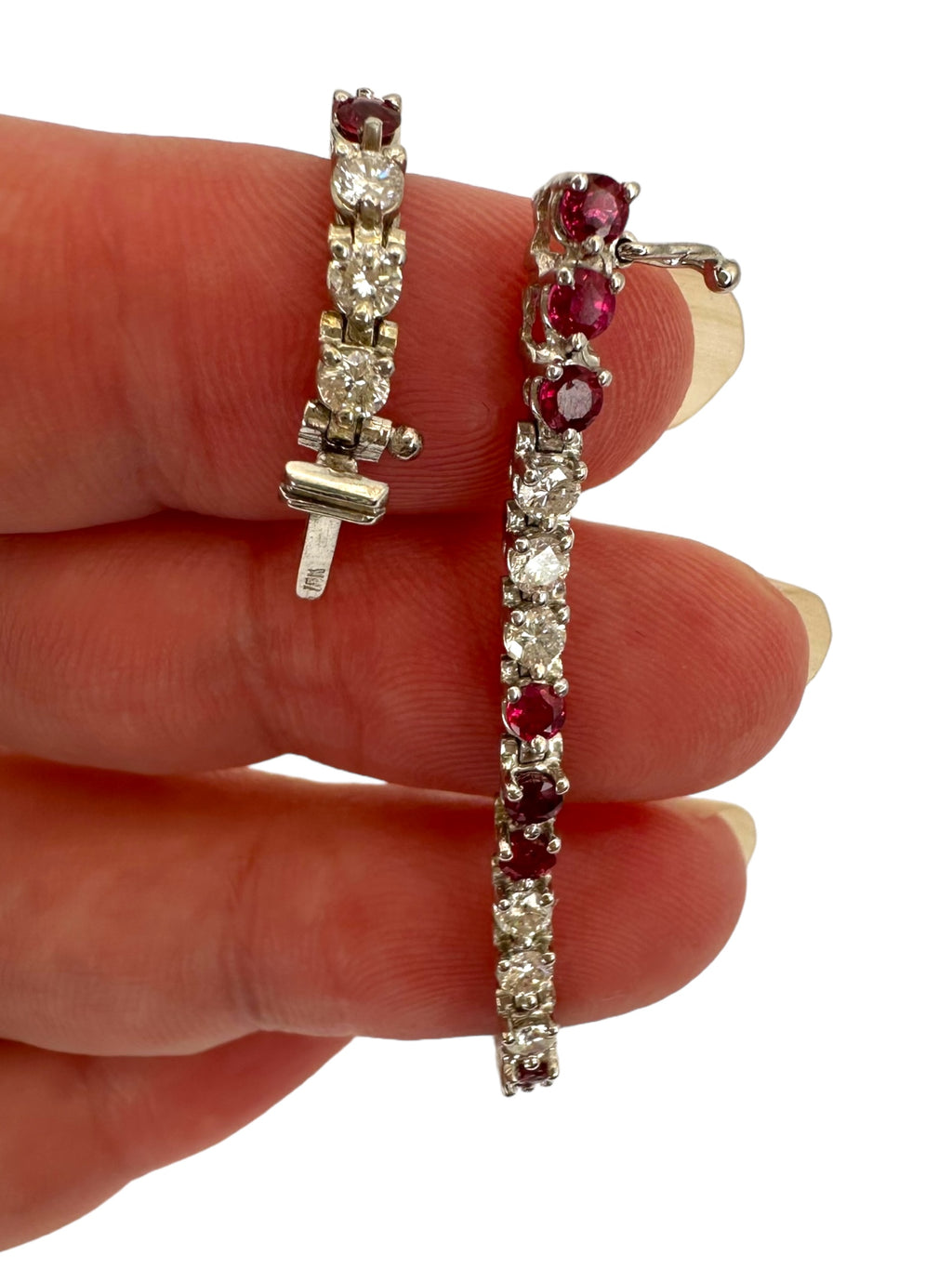 18k Ruby Diamond Line Bracelet