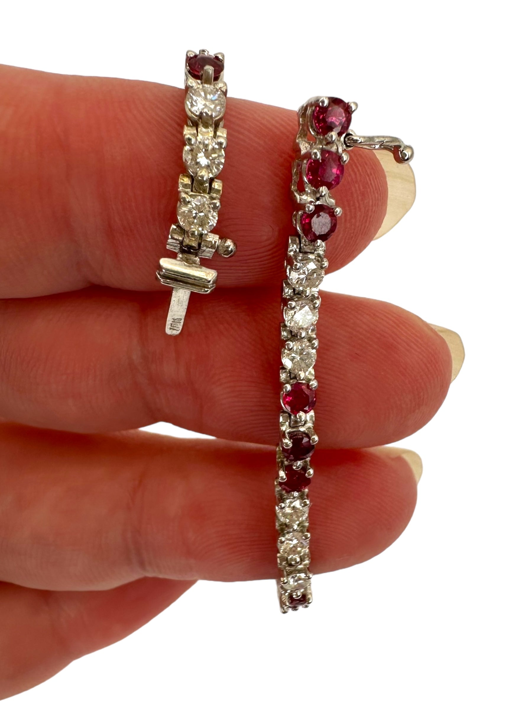 18k Ruby Diamond Line Bracelet