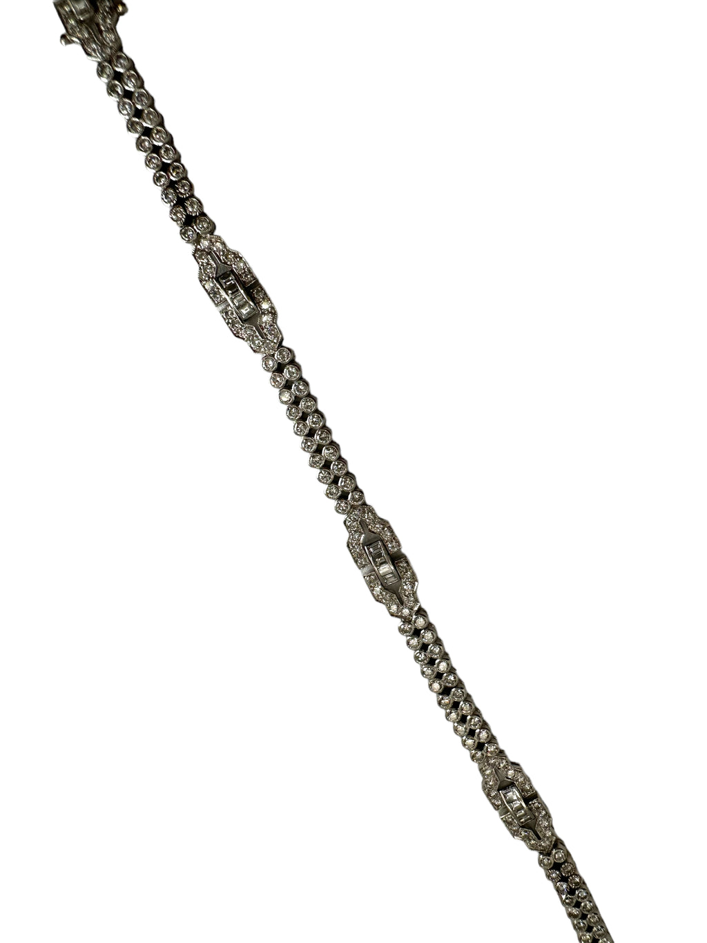 18k White Gold Art Deco Style Diamond Bracelet