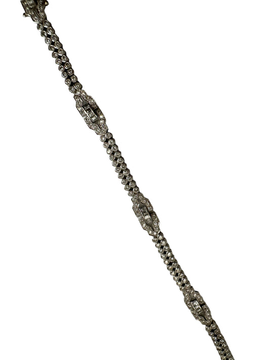 18k White Gold Art Deco Style Diamond Bracelet