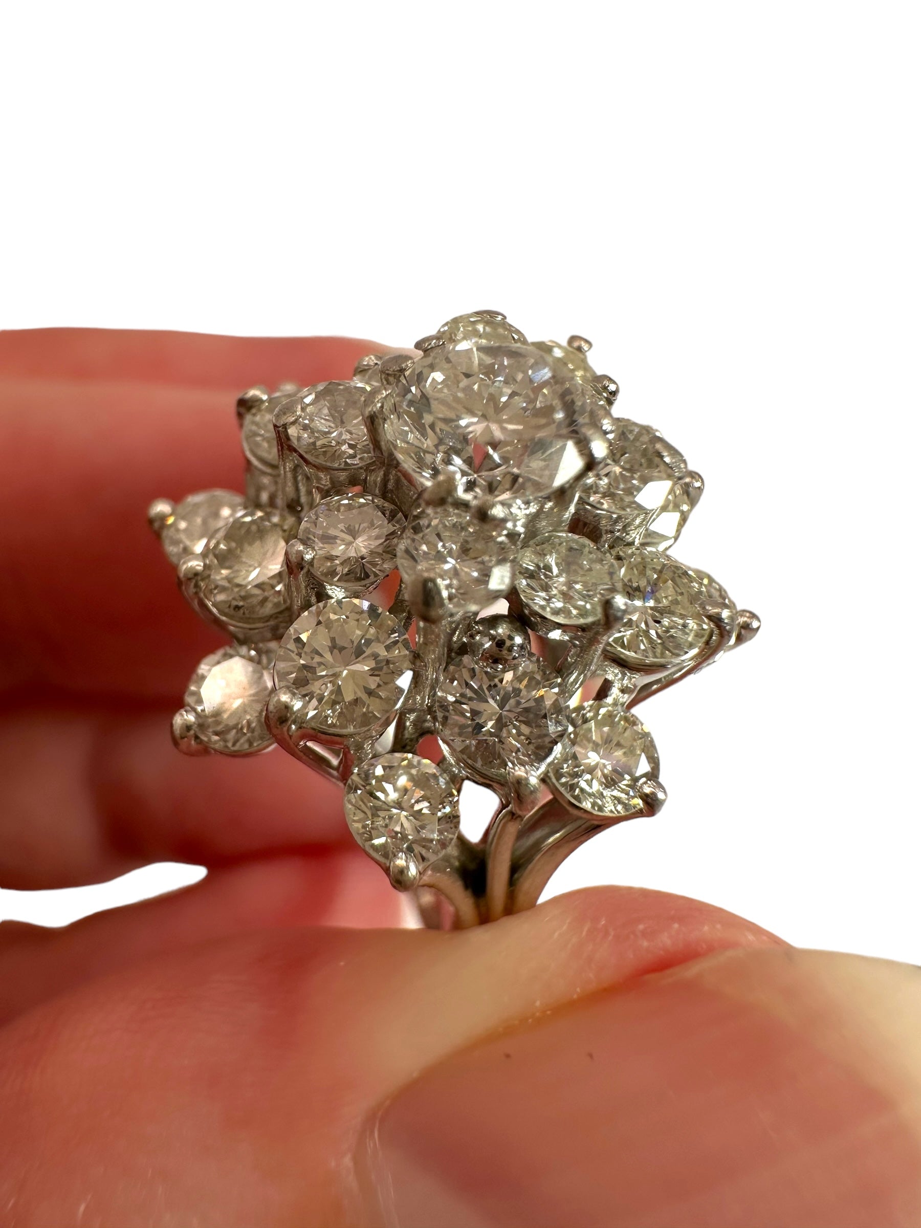 Platinum Diamond Cluster Ring
