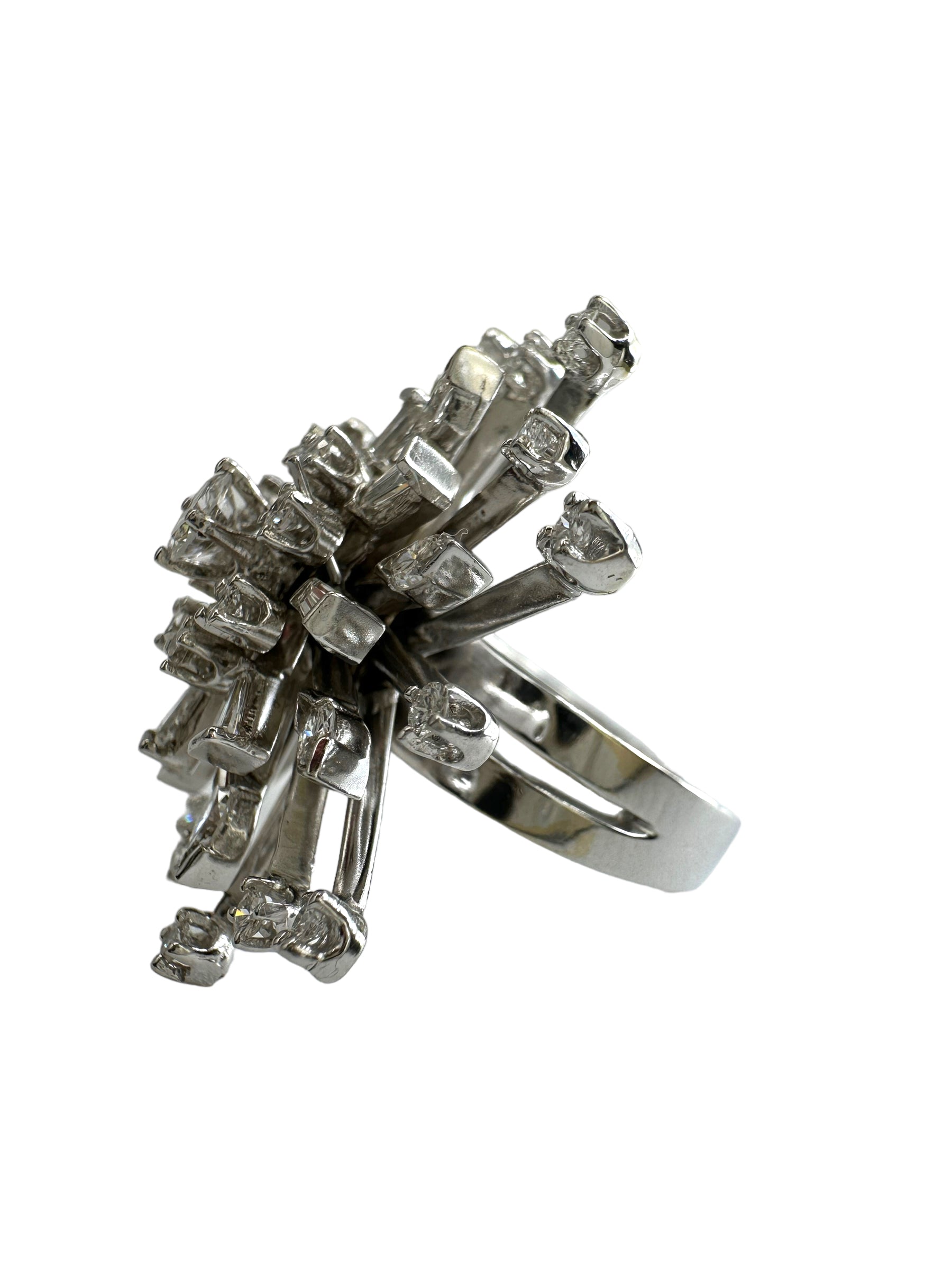 14k Diamond Starburst Ring