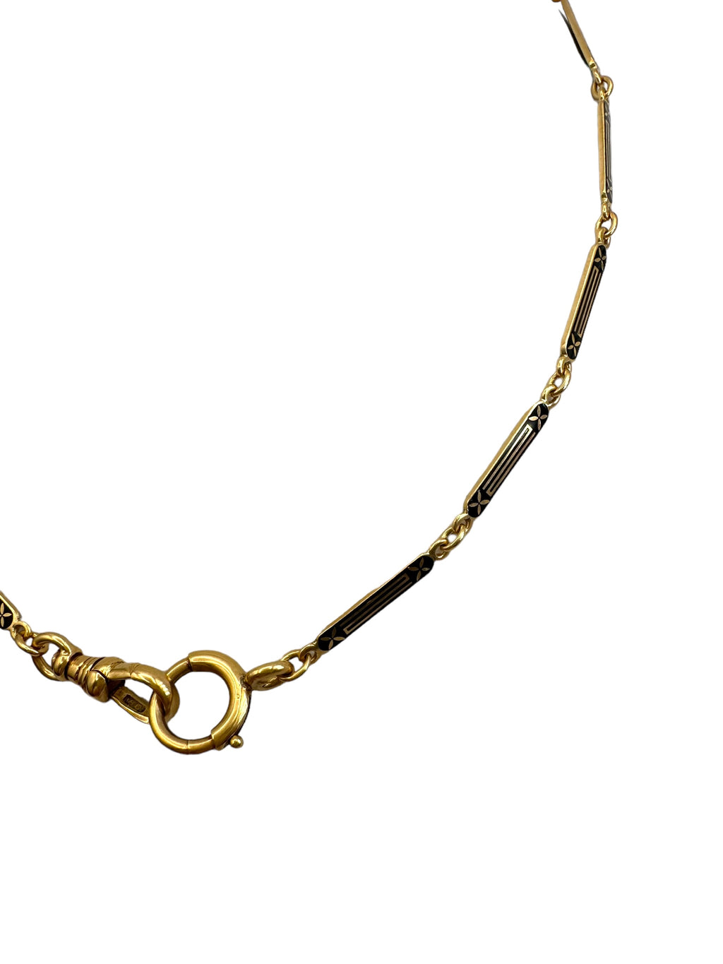 18k Black Enamel Watch Chain