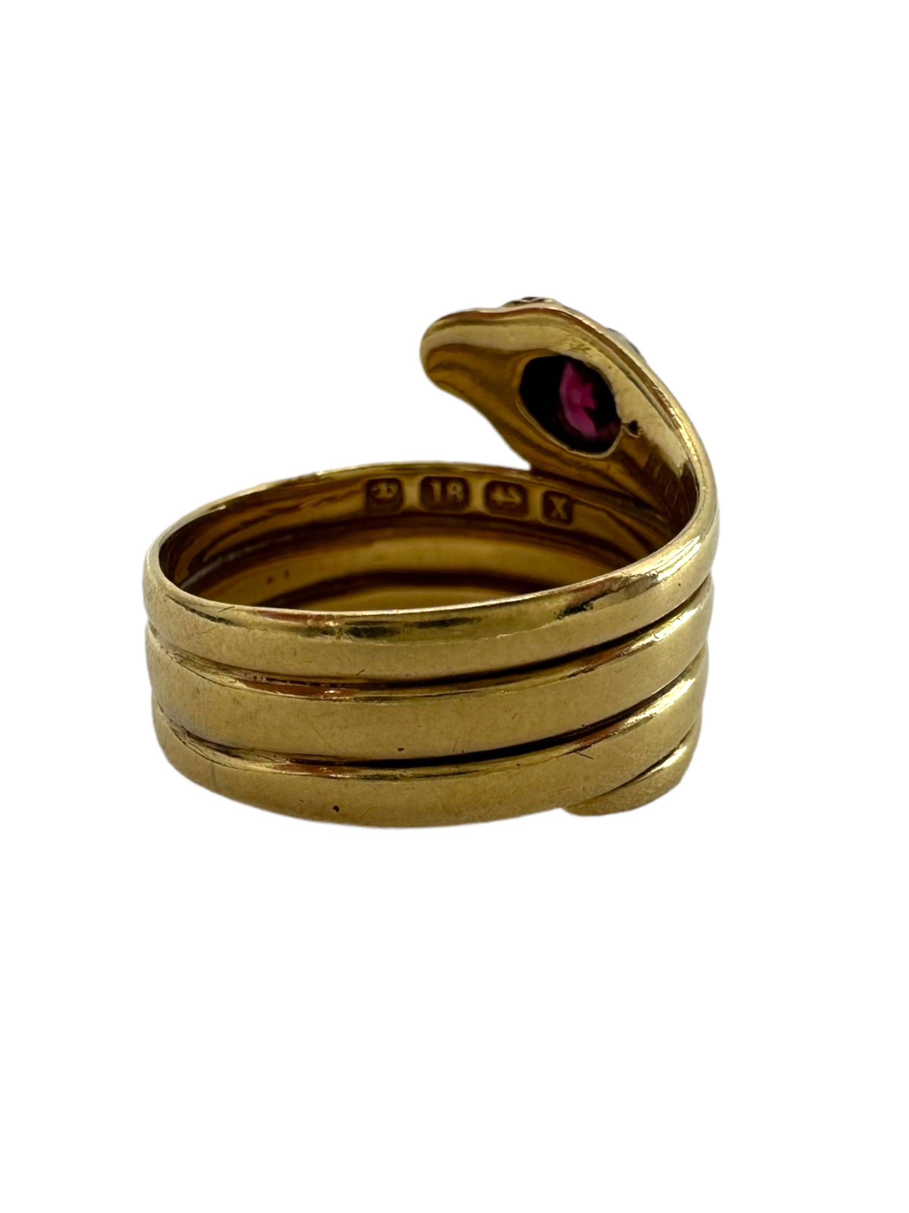 18k Ruby Snake Ring