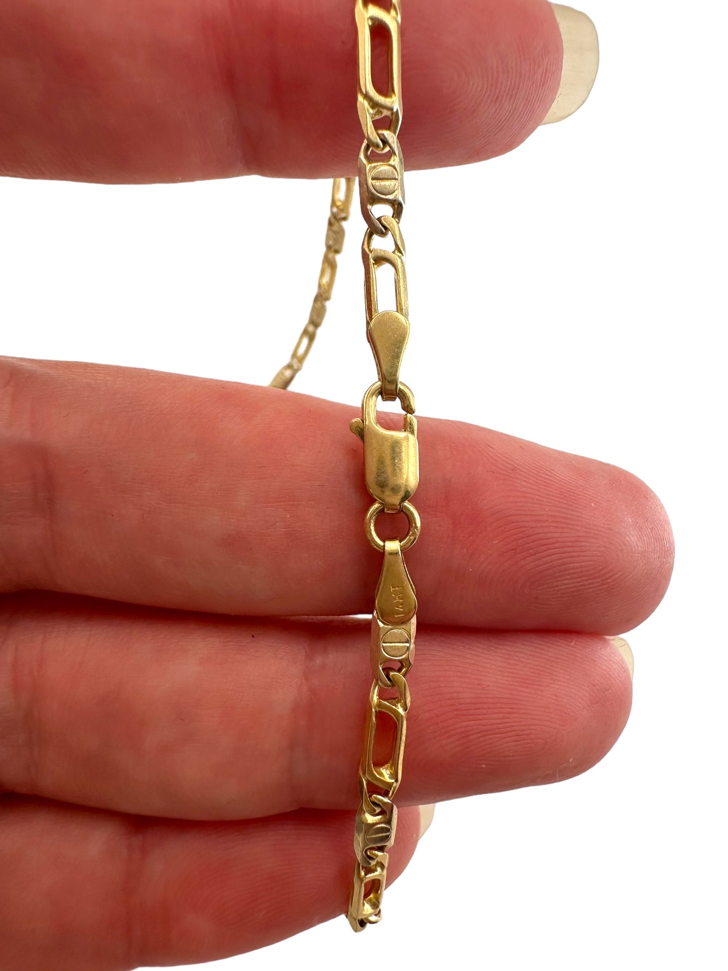 14k Nail Head Chain Necklace