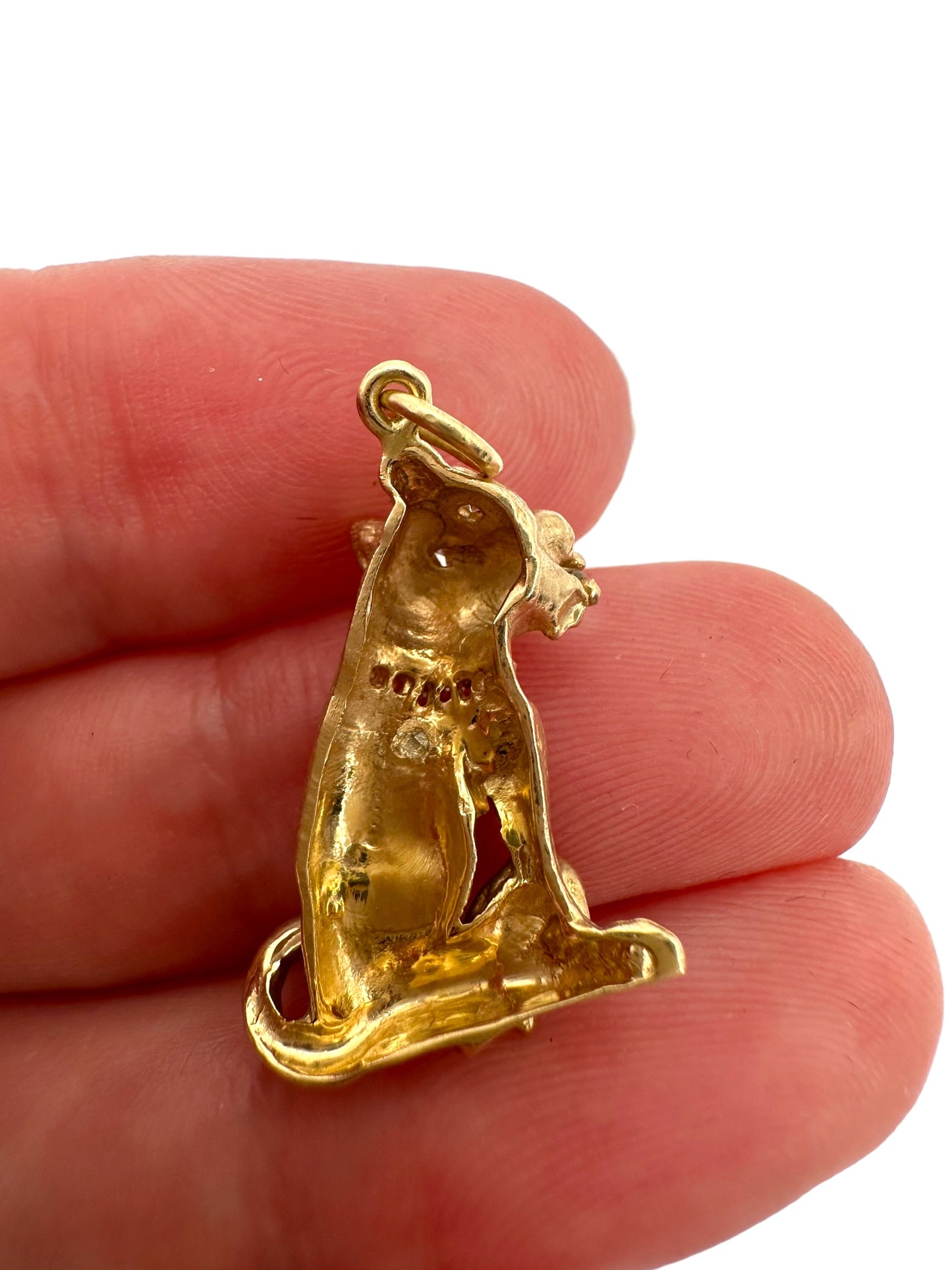 14k Diamond Tiger Charm