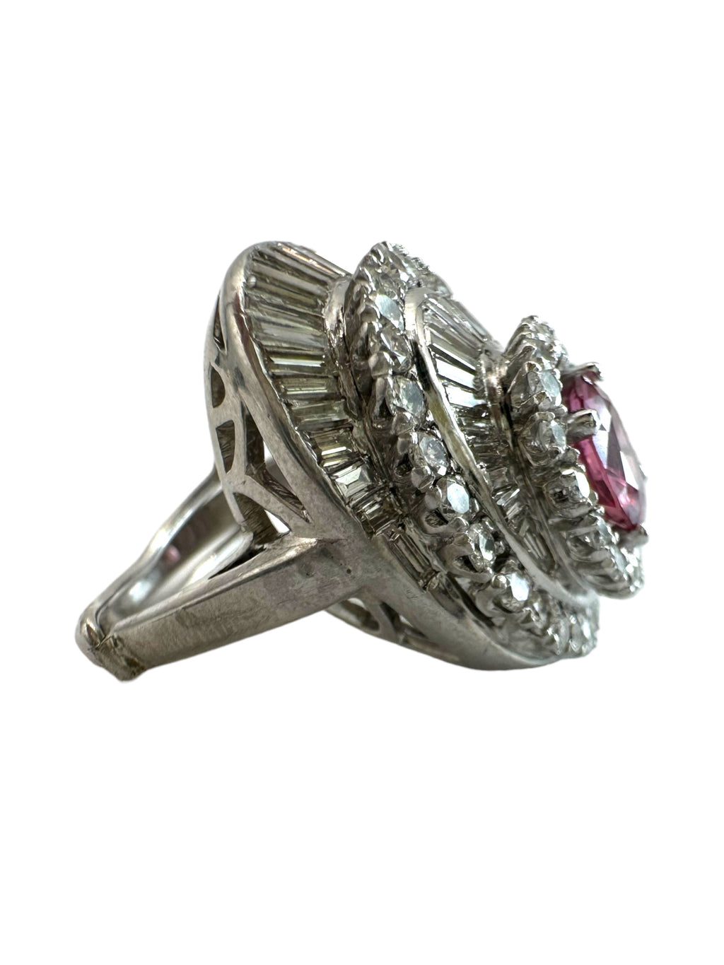 Platinum Sapphire Diamond Cocktail Ring