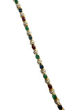 14k Emerald, Sapphire, Ruby, Diamond Bracelet