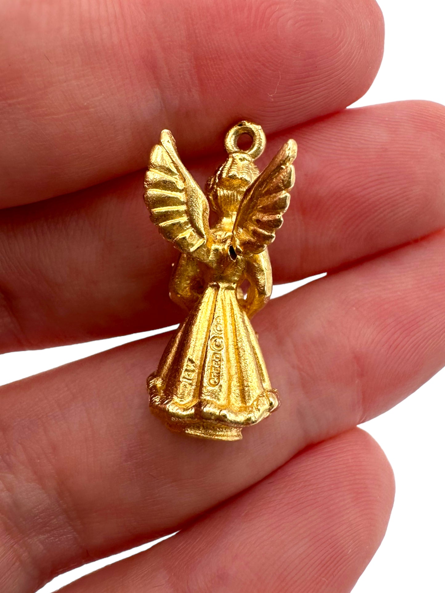 14k Angel April Charm