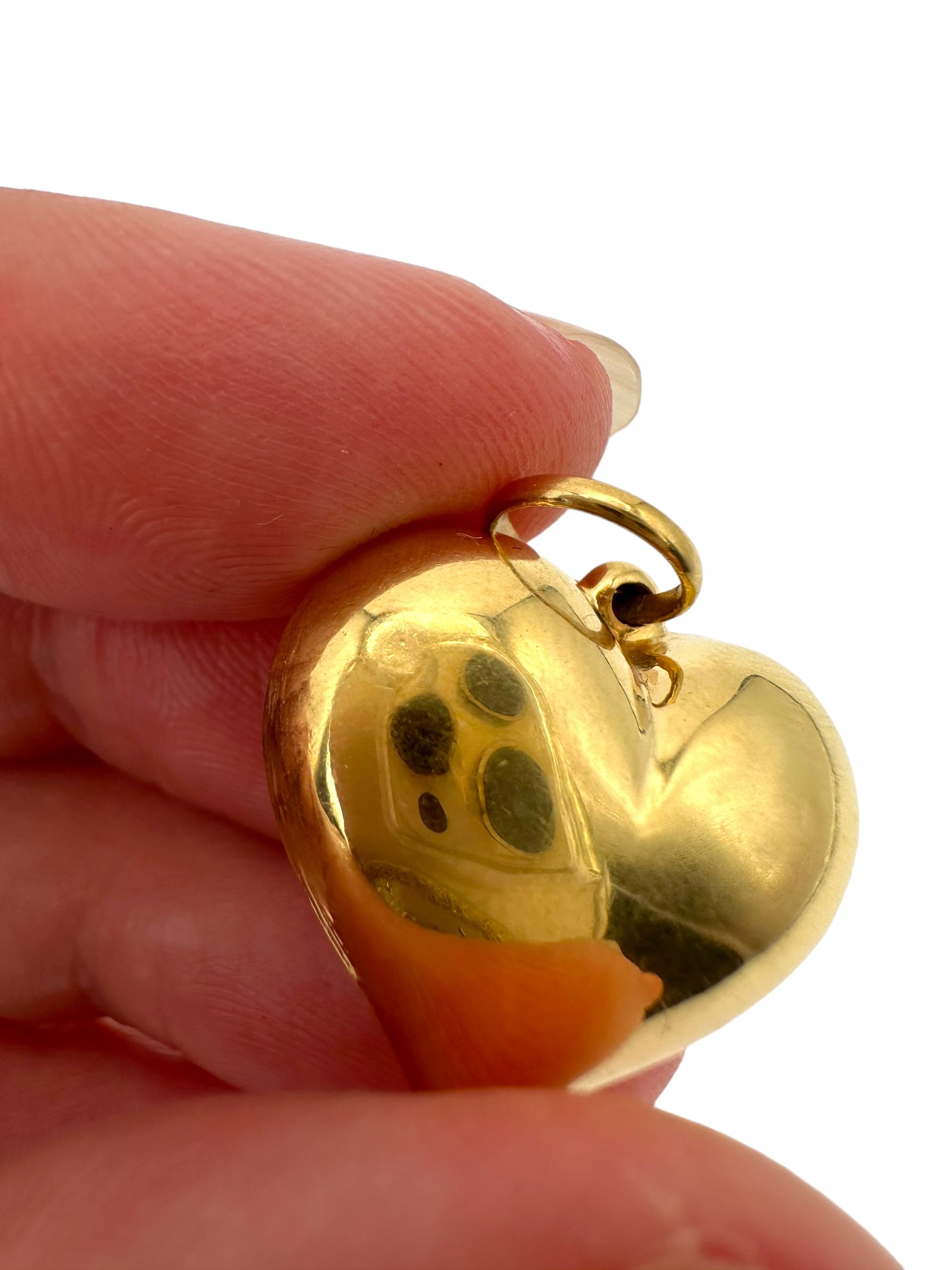 14k Puffy Heart Pendant