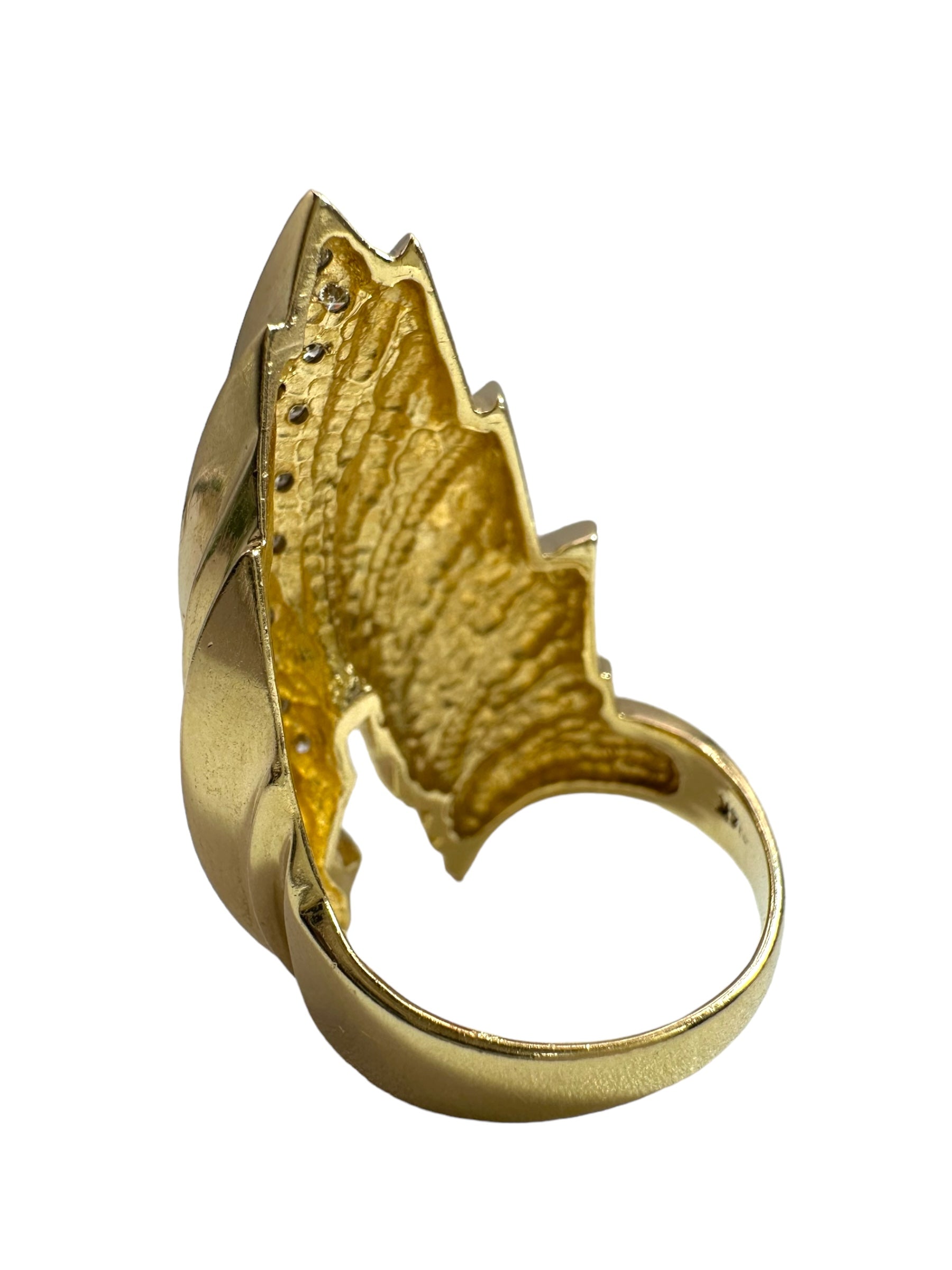 14k Diamond Edgy Shard Ring