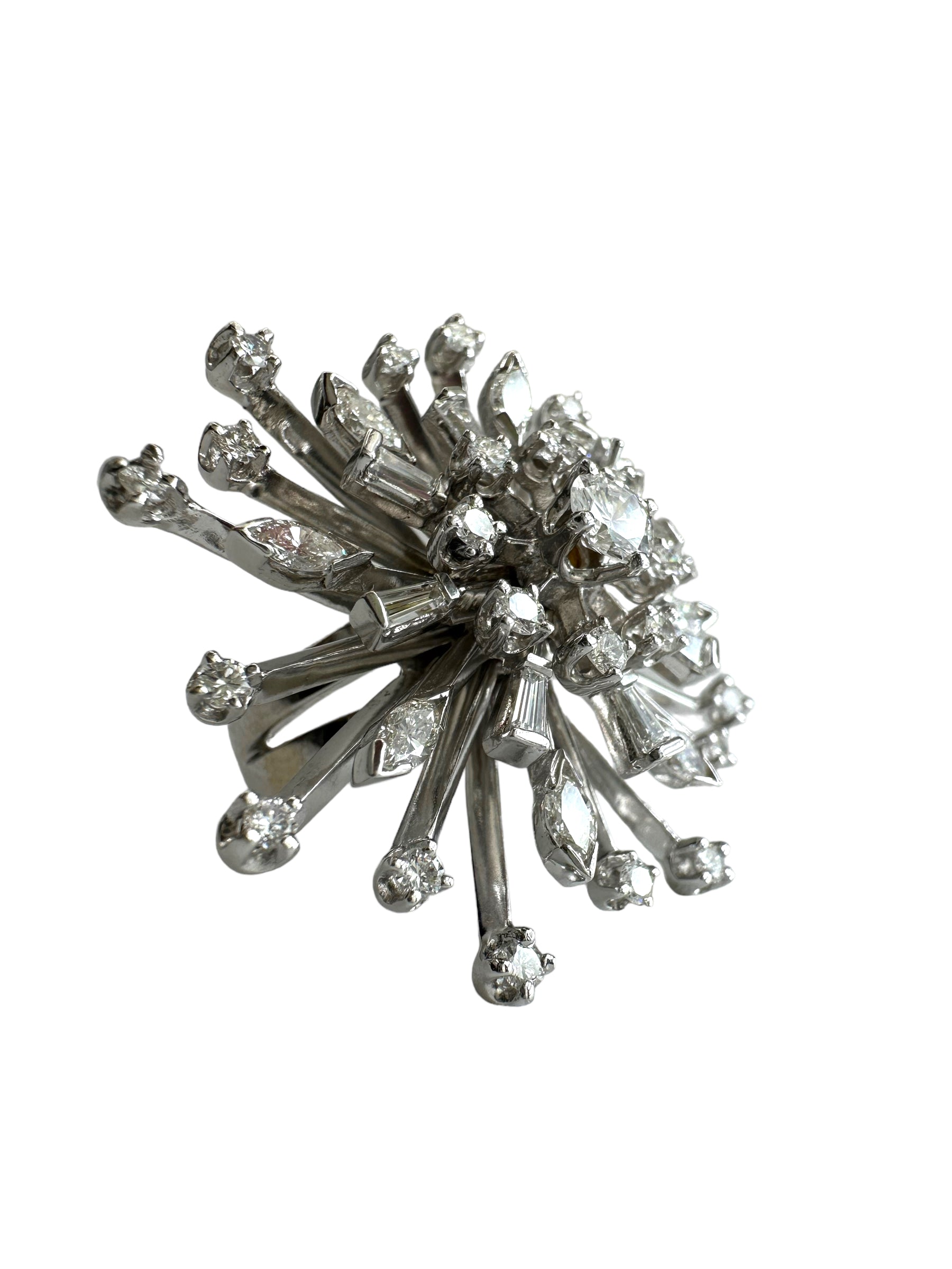 14k Diamond Starburst Ring