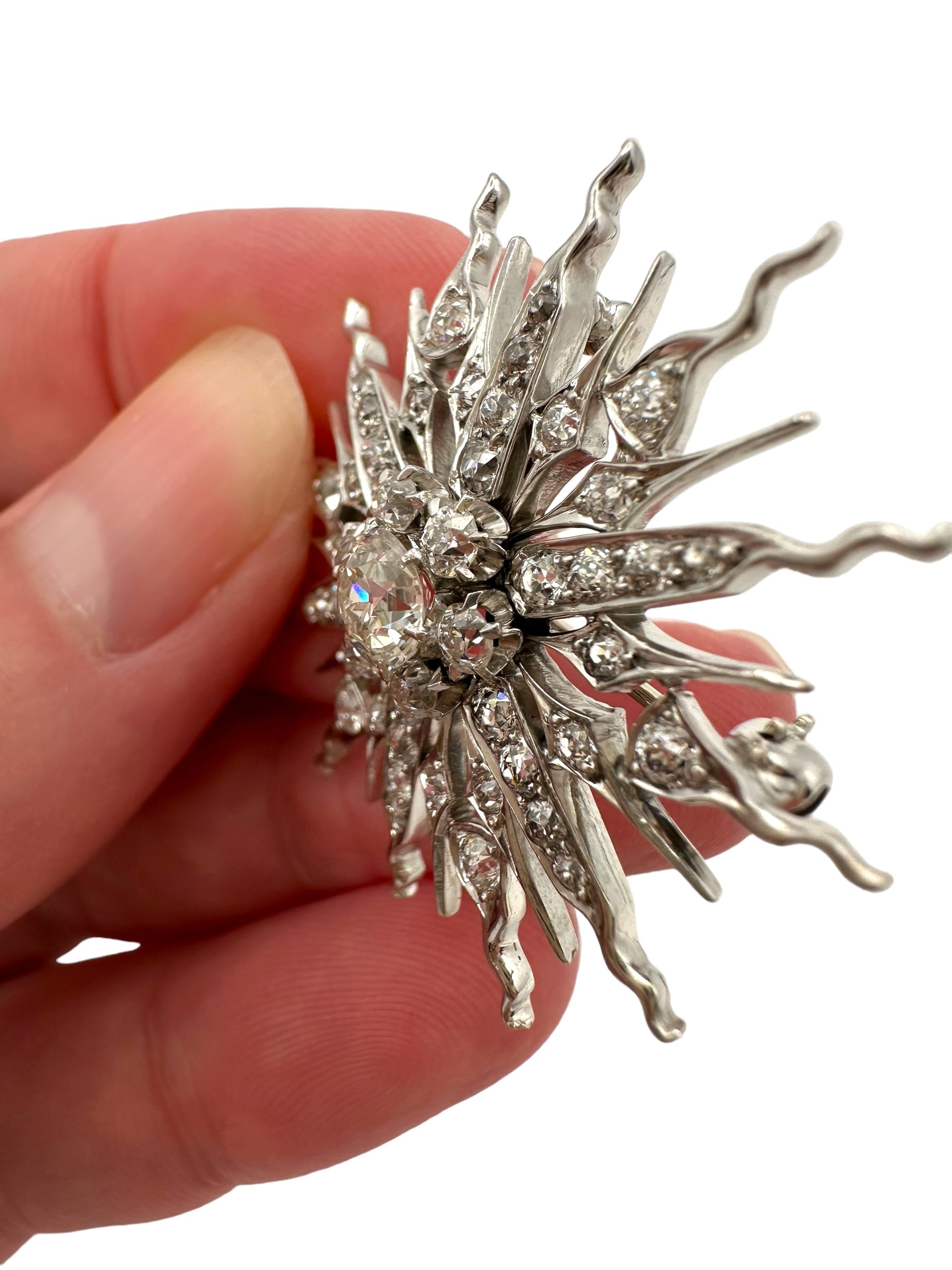 18k Diamond Star Pendant/ Brooch