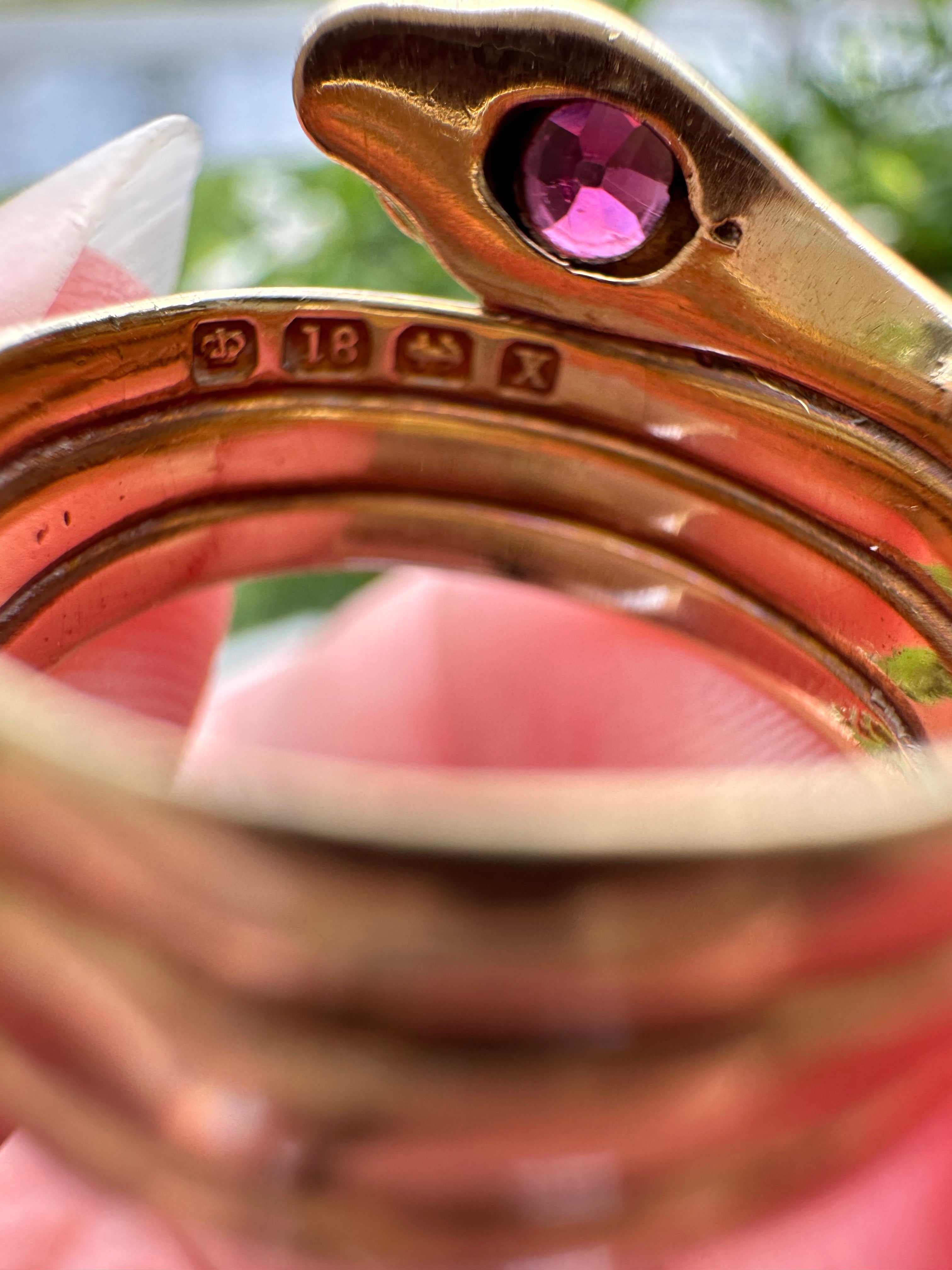 18k Ruby Snake Ring