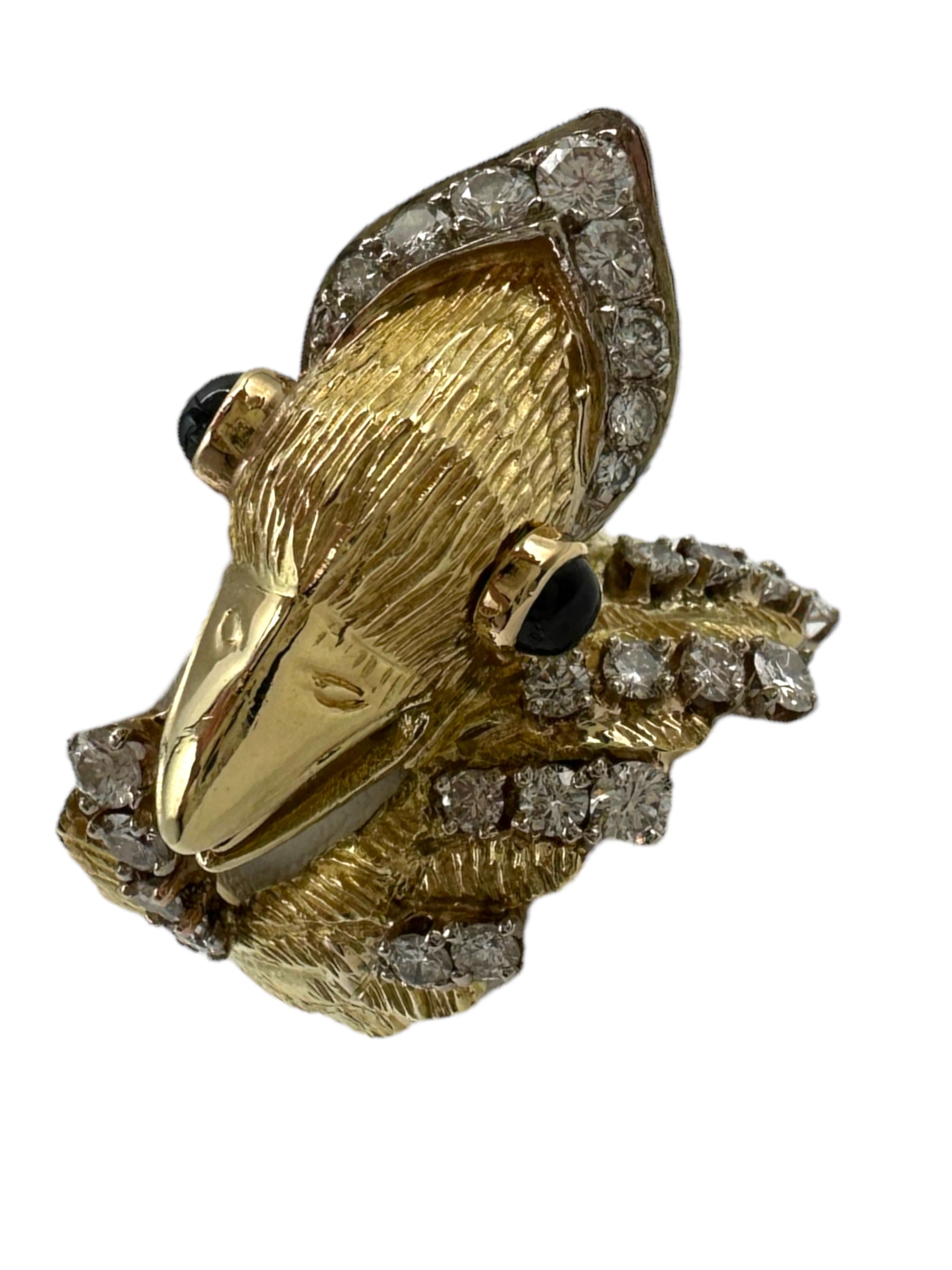 14k Diamond Phoenix Bird Ring