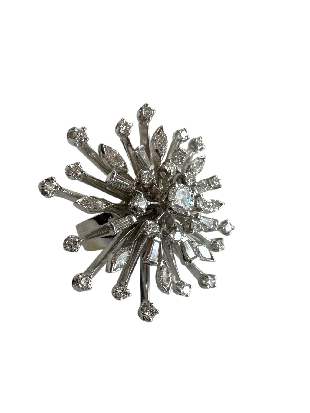 14k Diamond Starburst Ring