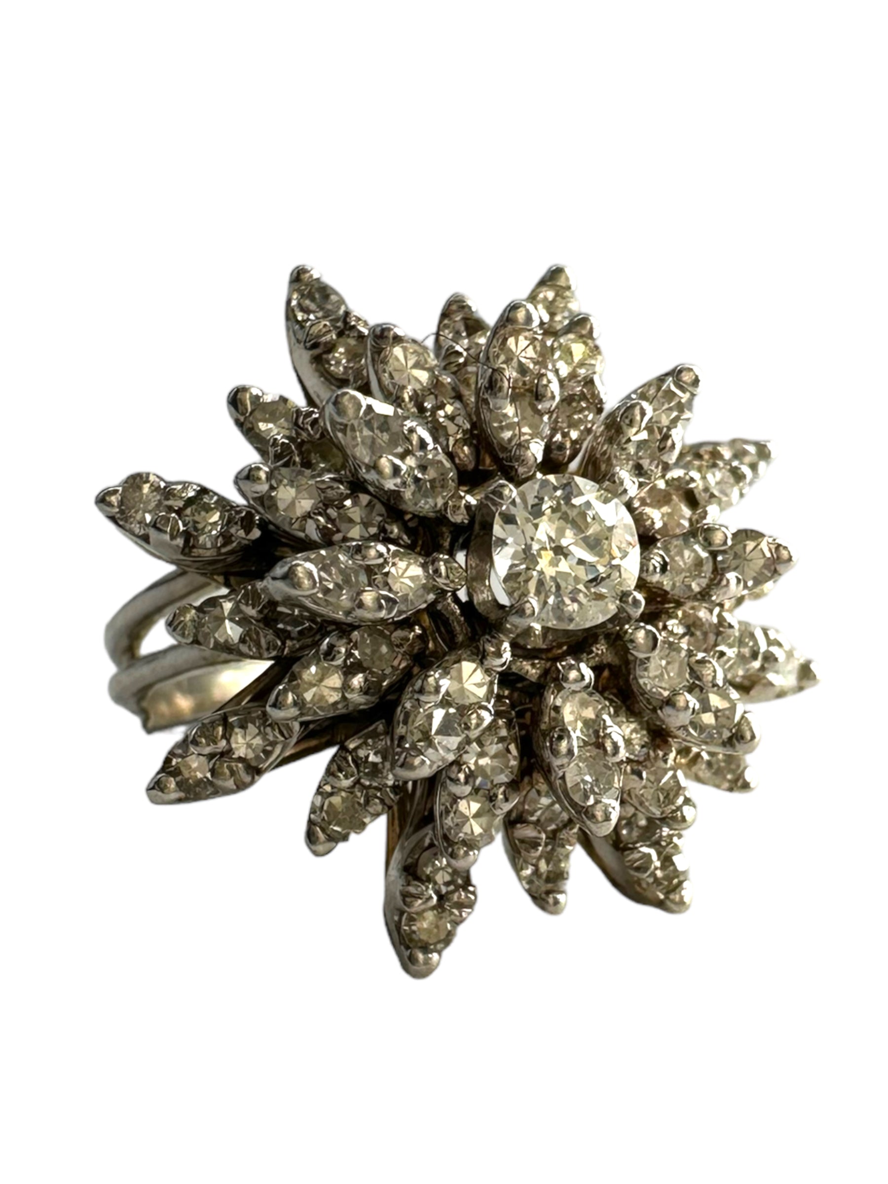 14k Diamond Starburst Cocktail Ring in