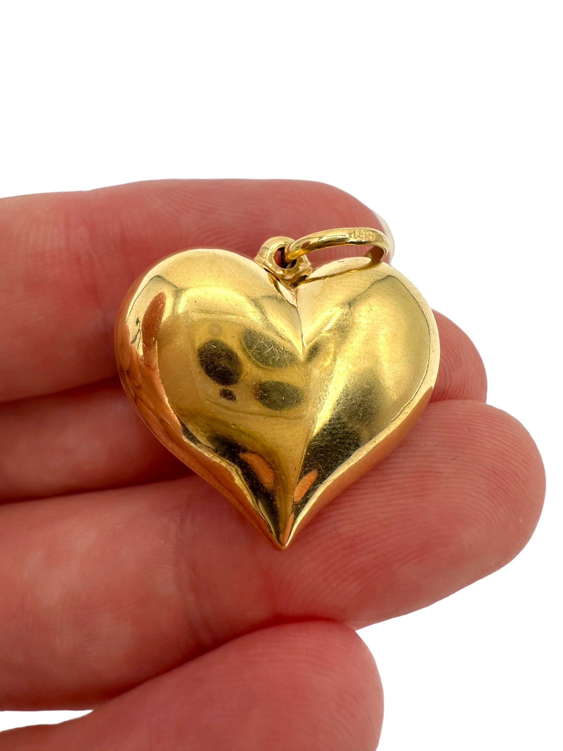 14k Puffy Heart Pendant
