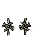 18k Diamond Cross Hatch Earrings