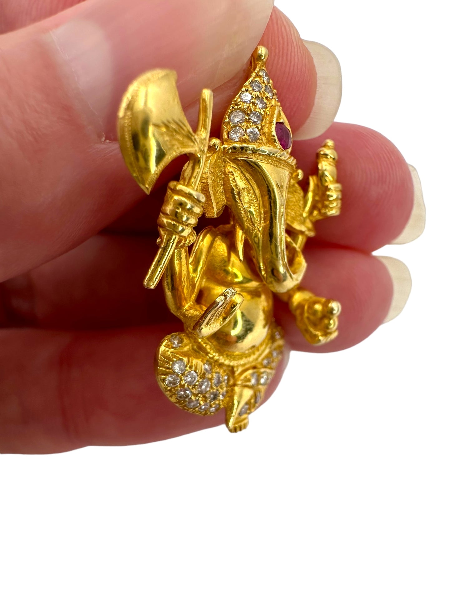 16k Lord Ganesh Diamond Pendant