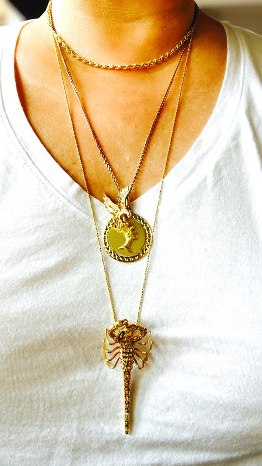 18k Double Sided Fortuna and Nefertiti Pendant
