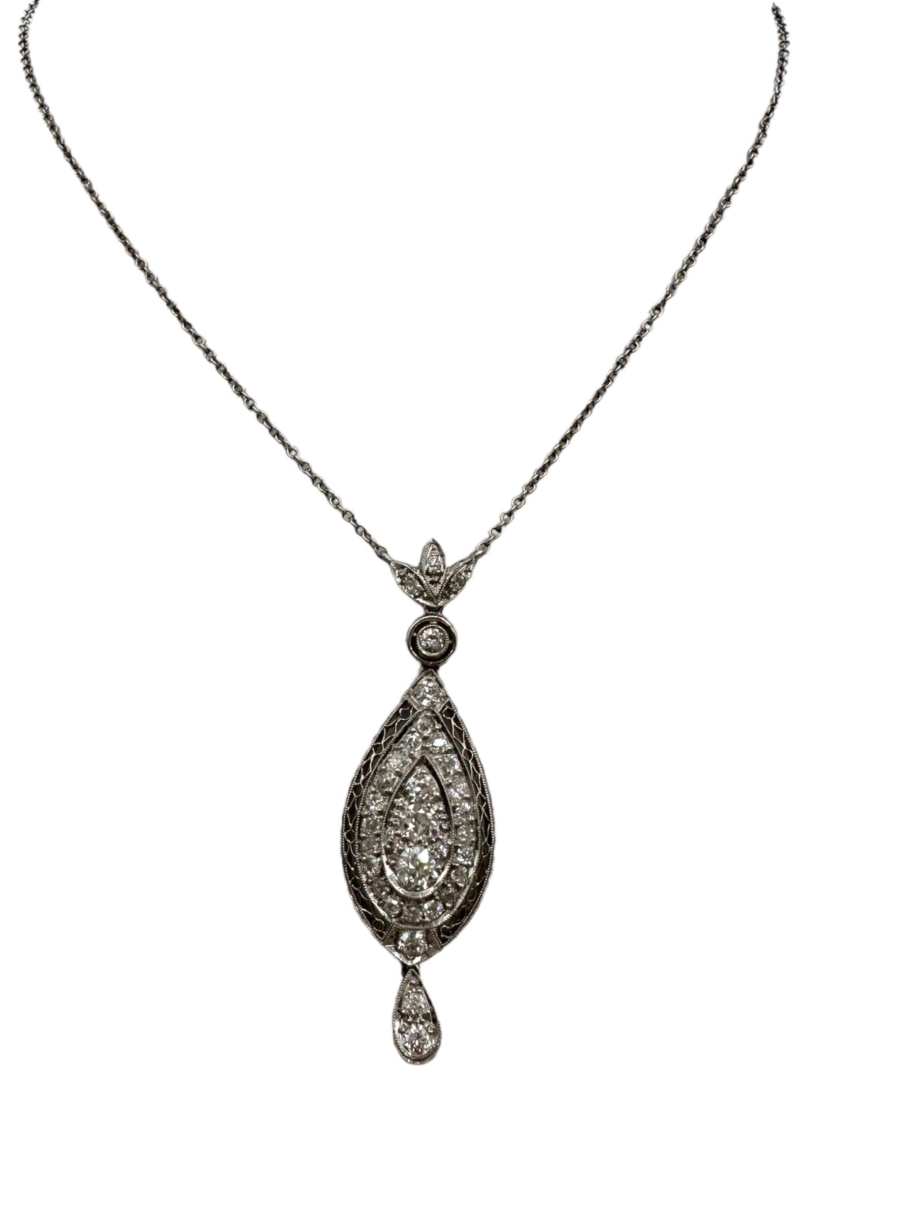 Edwardian Platinum Diamond Necklace