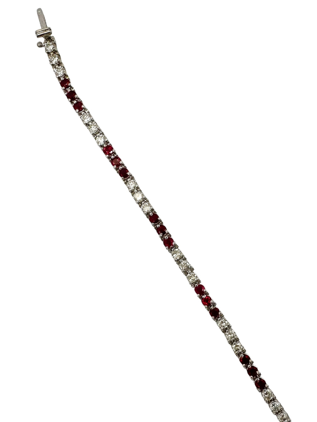 18k Ruby Diamond Line Bracelet