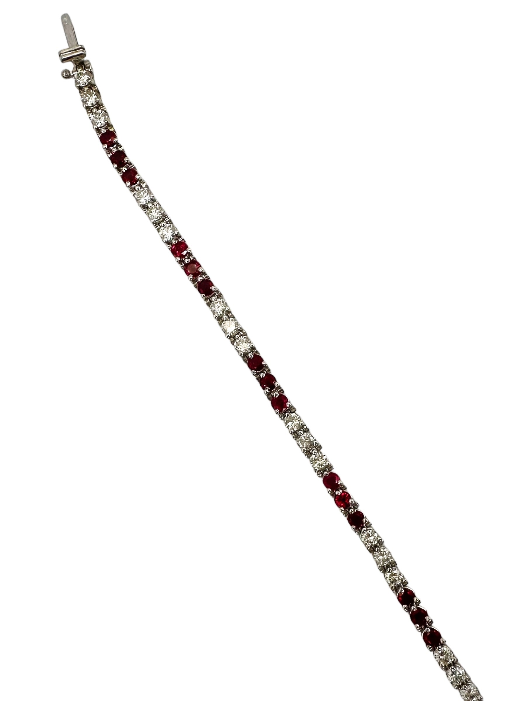18k Ruby Diamond Line Bracelet