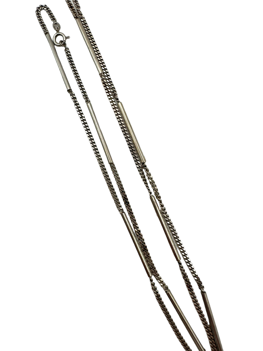 Sterling Silver Bar Curb Link Necklace