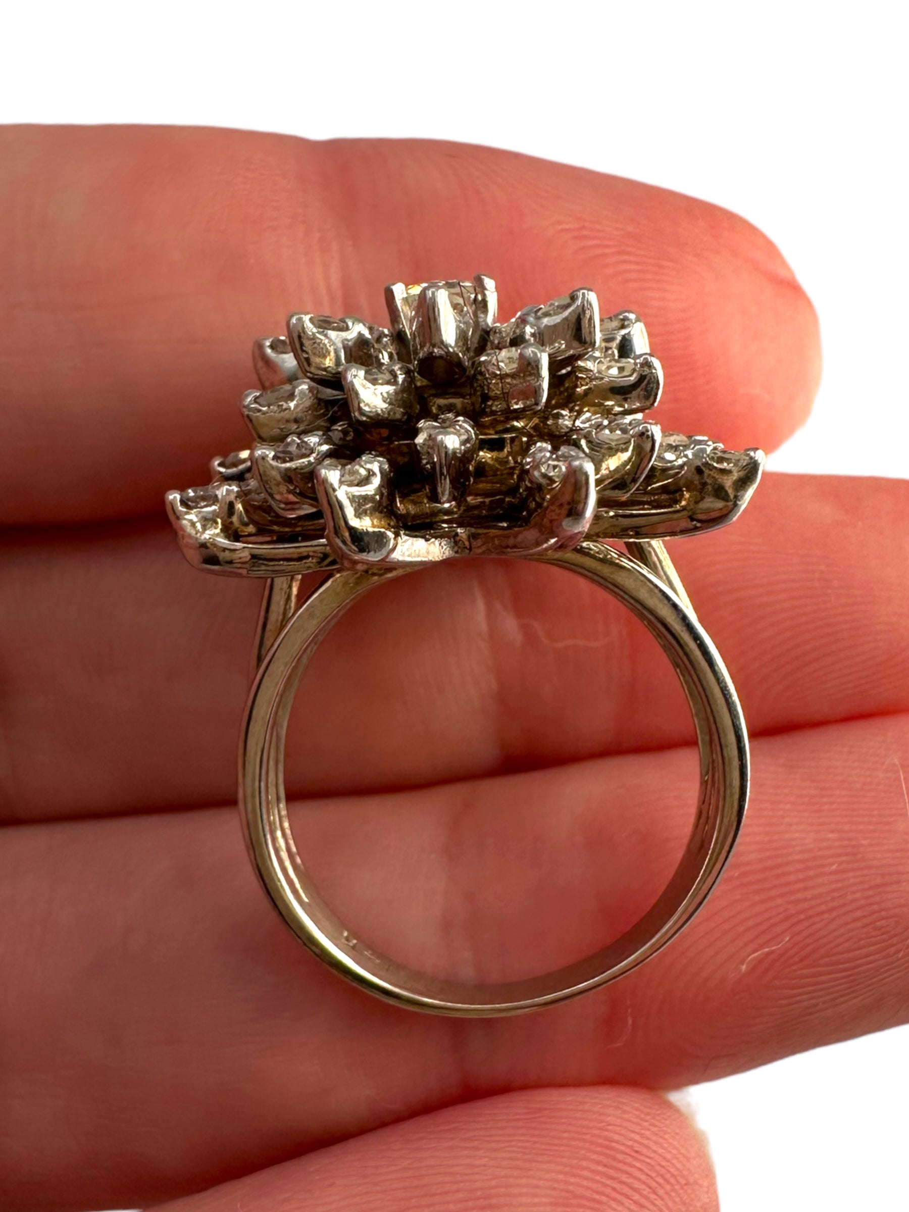 14k Diamond Starburst Cocktail Ring in