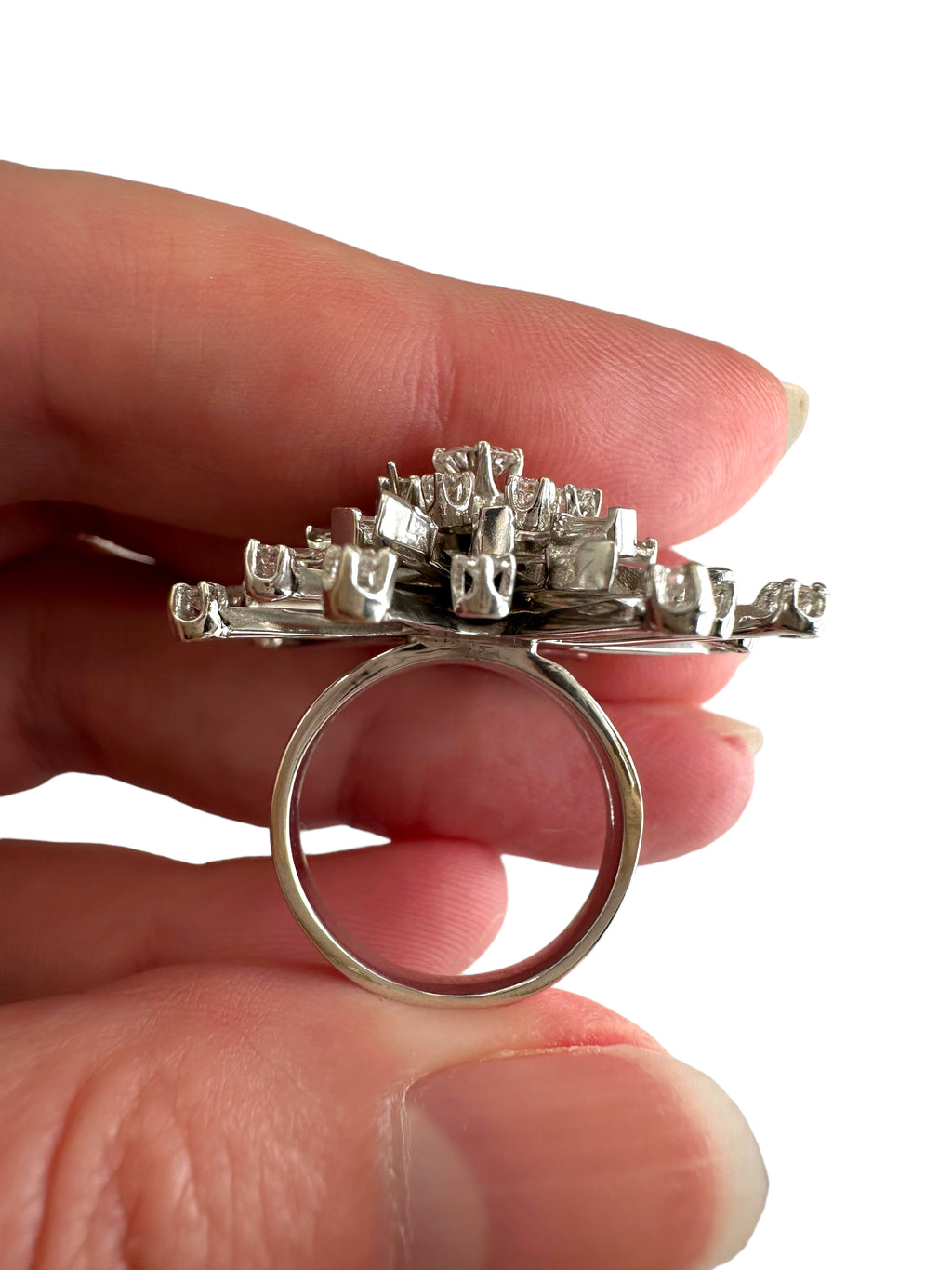 14k Diamond Starburst Ring