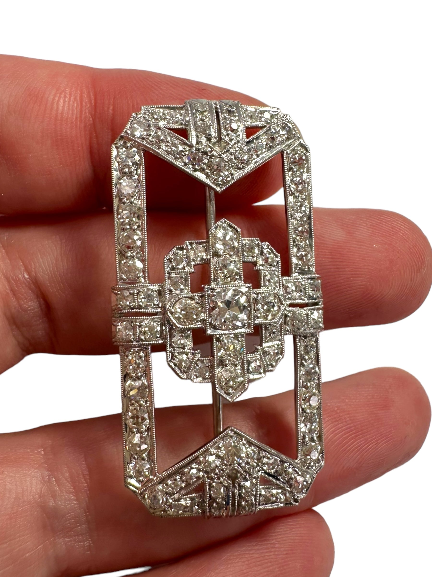 Art Deco Platinum Diamond Brooch