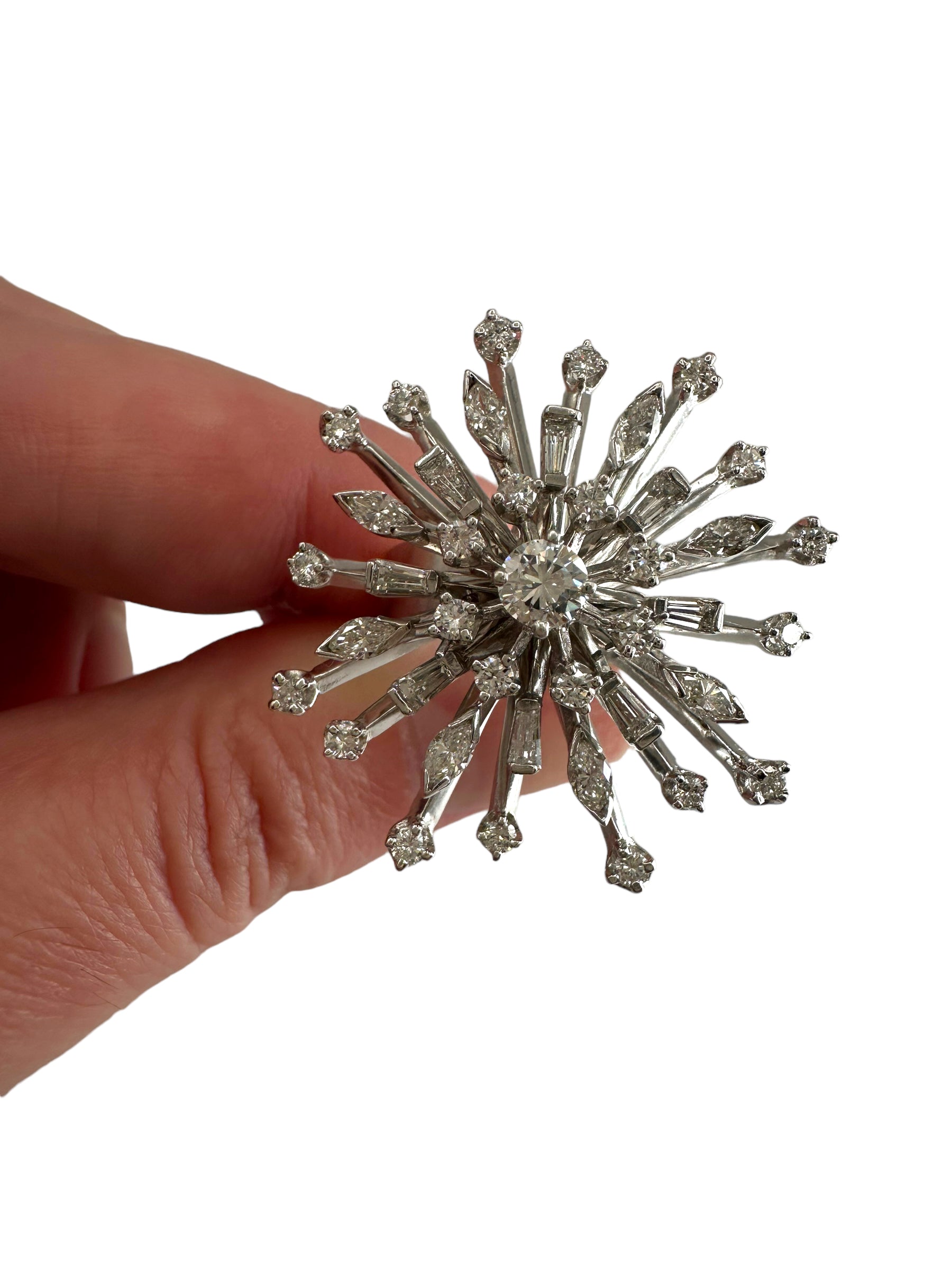 14k Diamond Starburst Ring