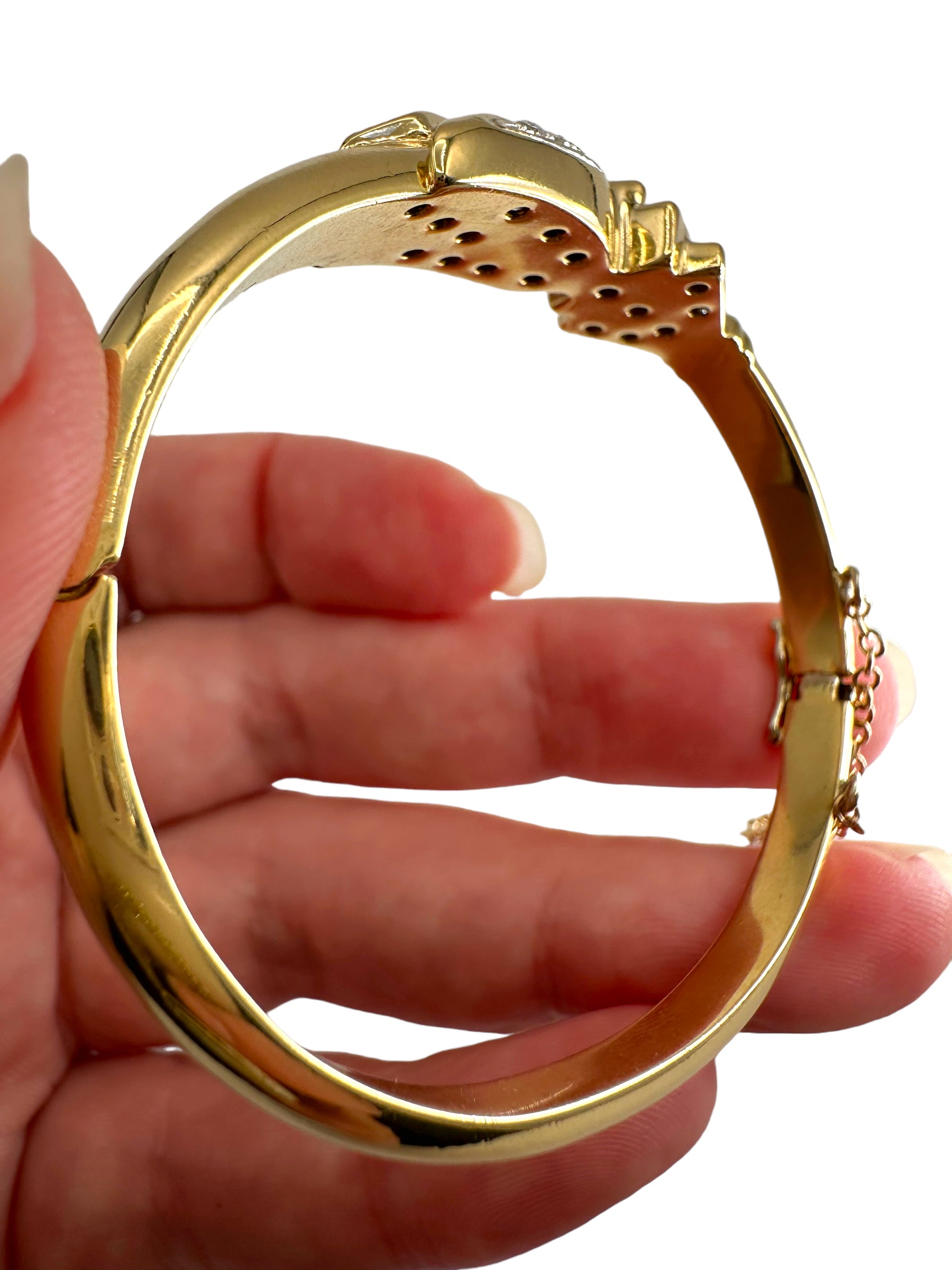 18k Phoenix Bird Diamond Bangle Bracelet