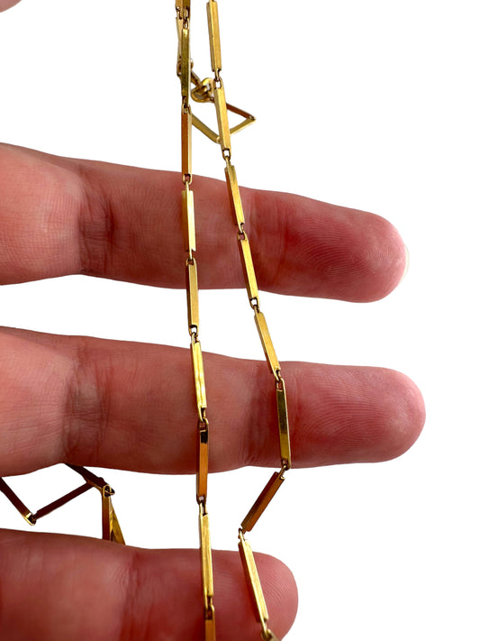 14k Bar Link Necklace