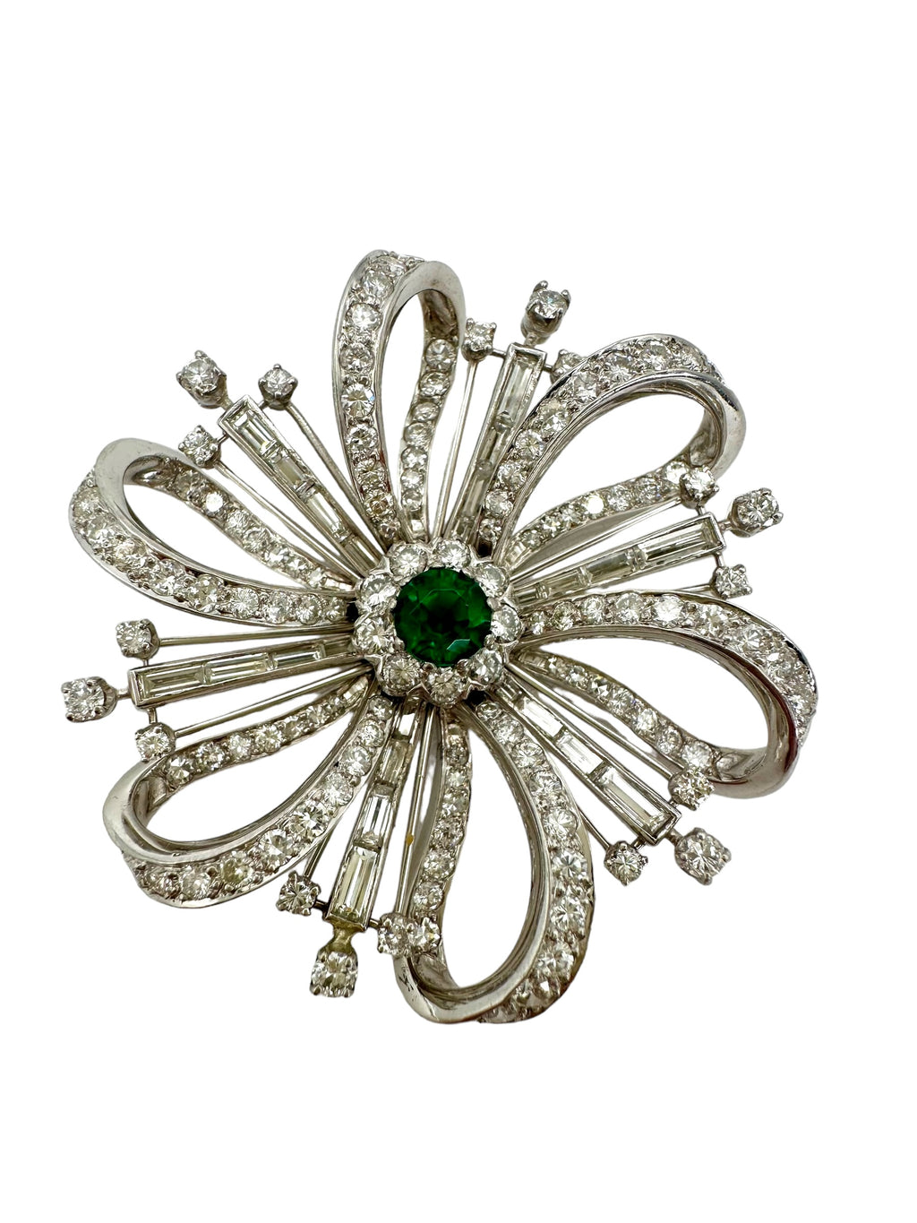 Platinum Emerald Diamond Pendant
