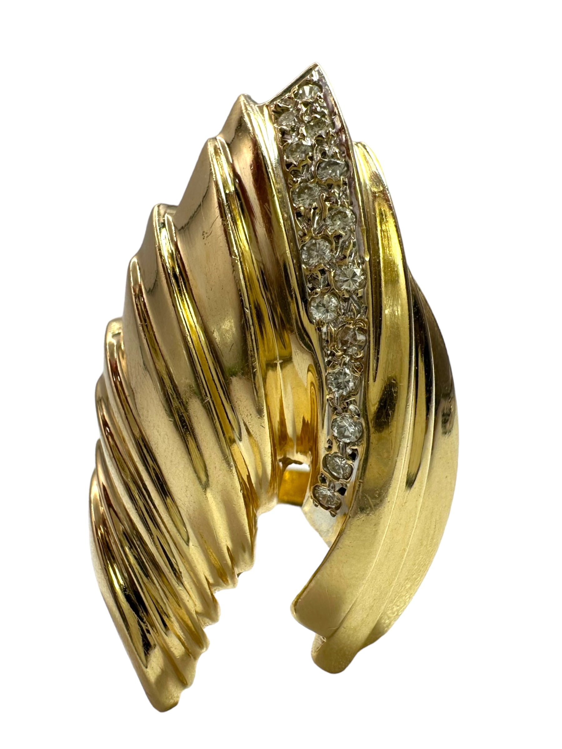 14k Diamond Edgy Shard Ring