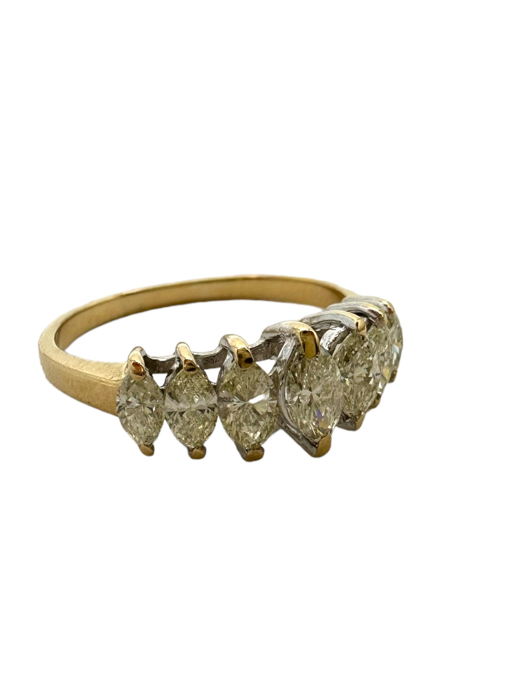 14k Marquis Diamond Stacker Band