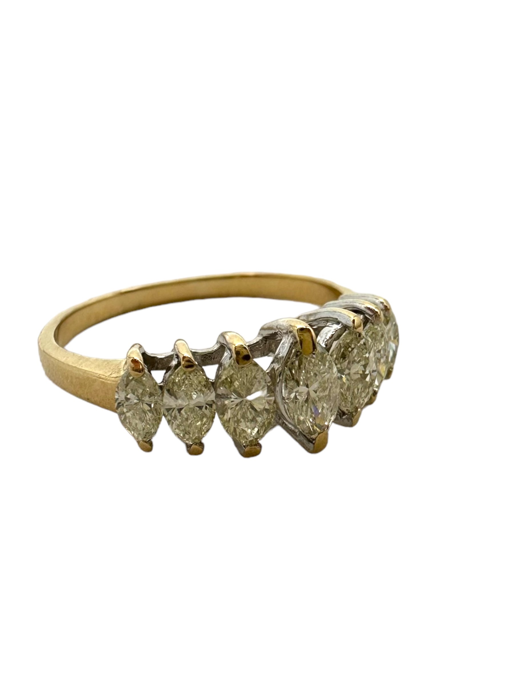 14k Marquis Diamond Stacker Band