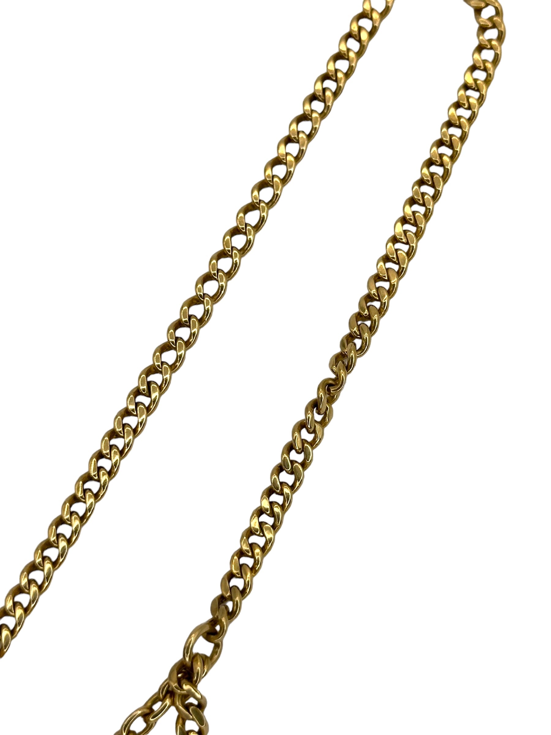 14k Curb T- Bar Watch Chain