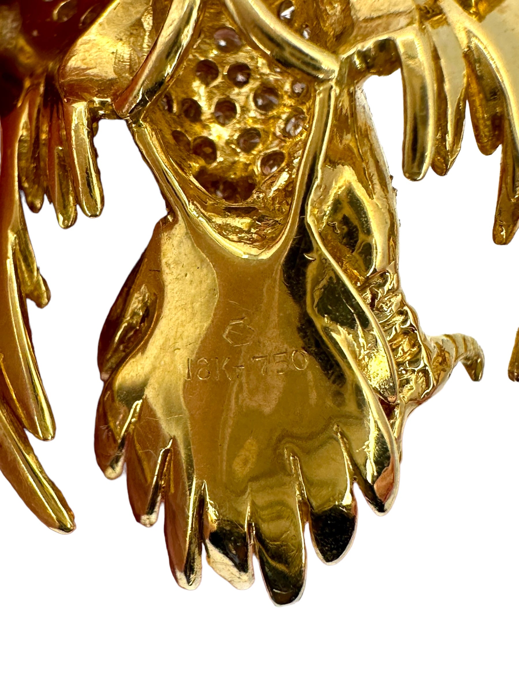 18k Diamond Eagle Brooch/ Pendant