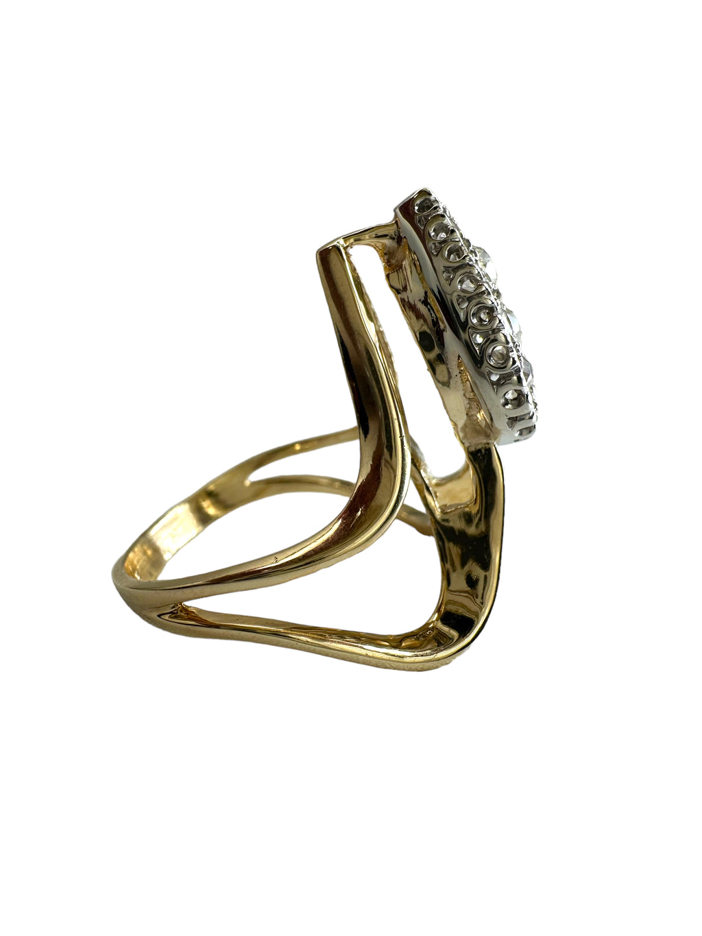 14k Old Euro Cut Diamond Ring