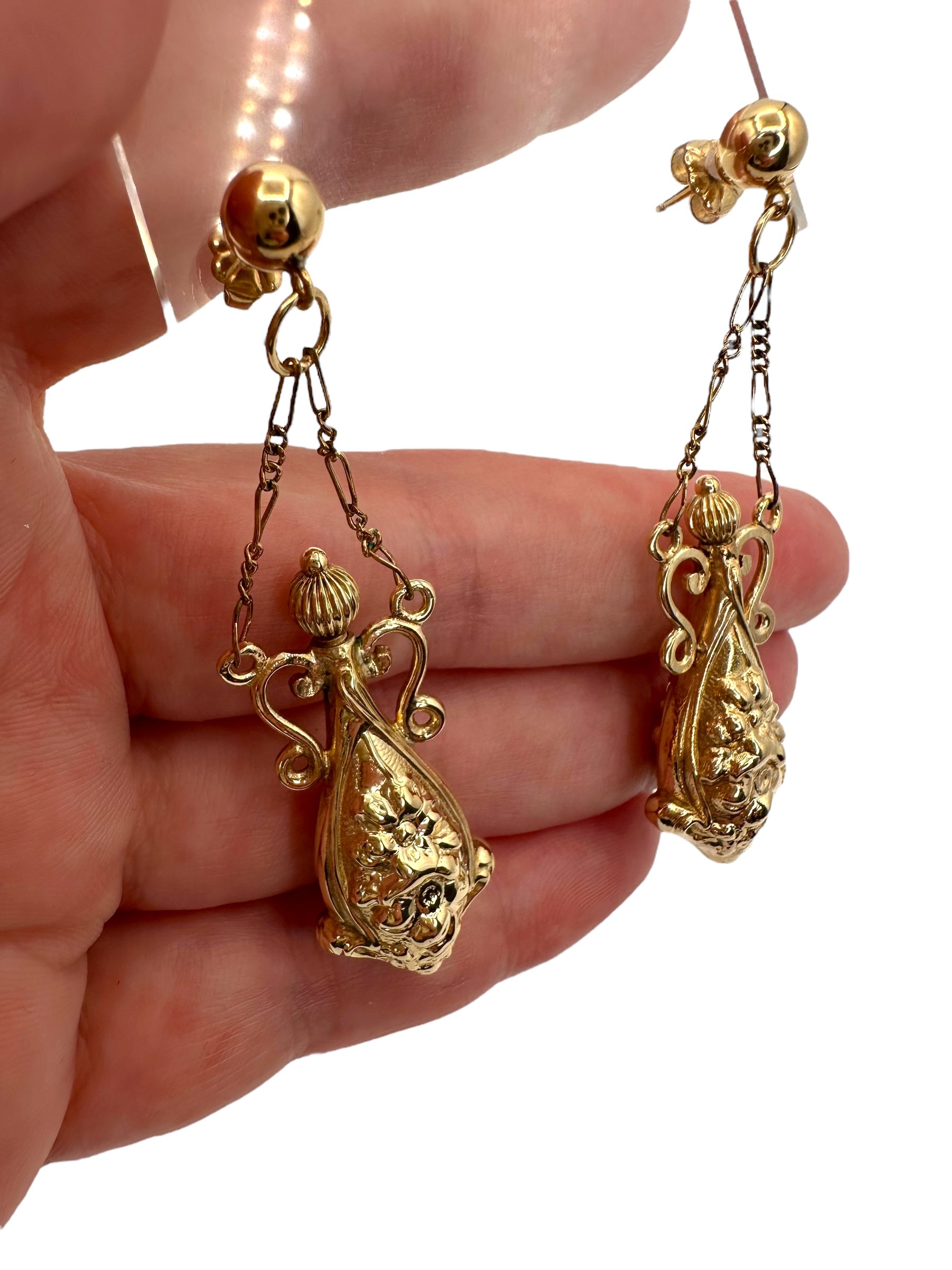 14k Perfume Bottle Earrings